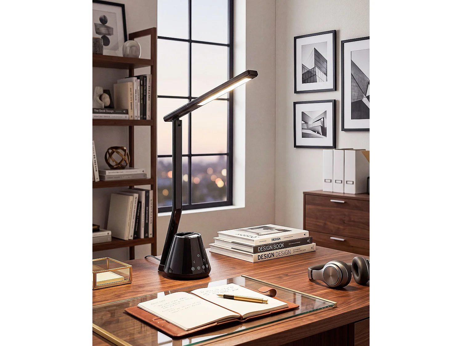 Lampe de bureau LED DENEB Avec variateur Noir