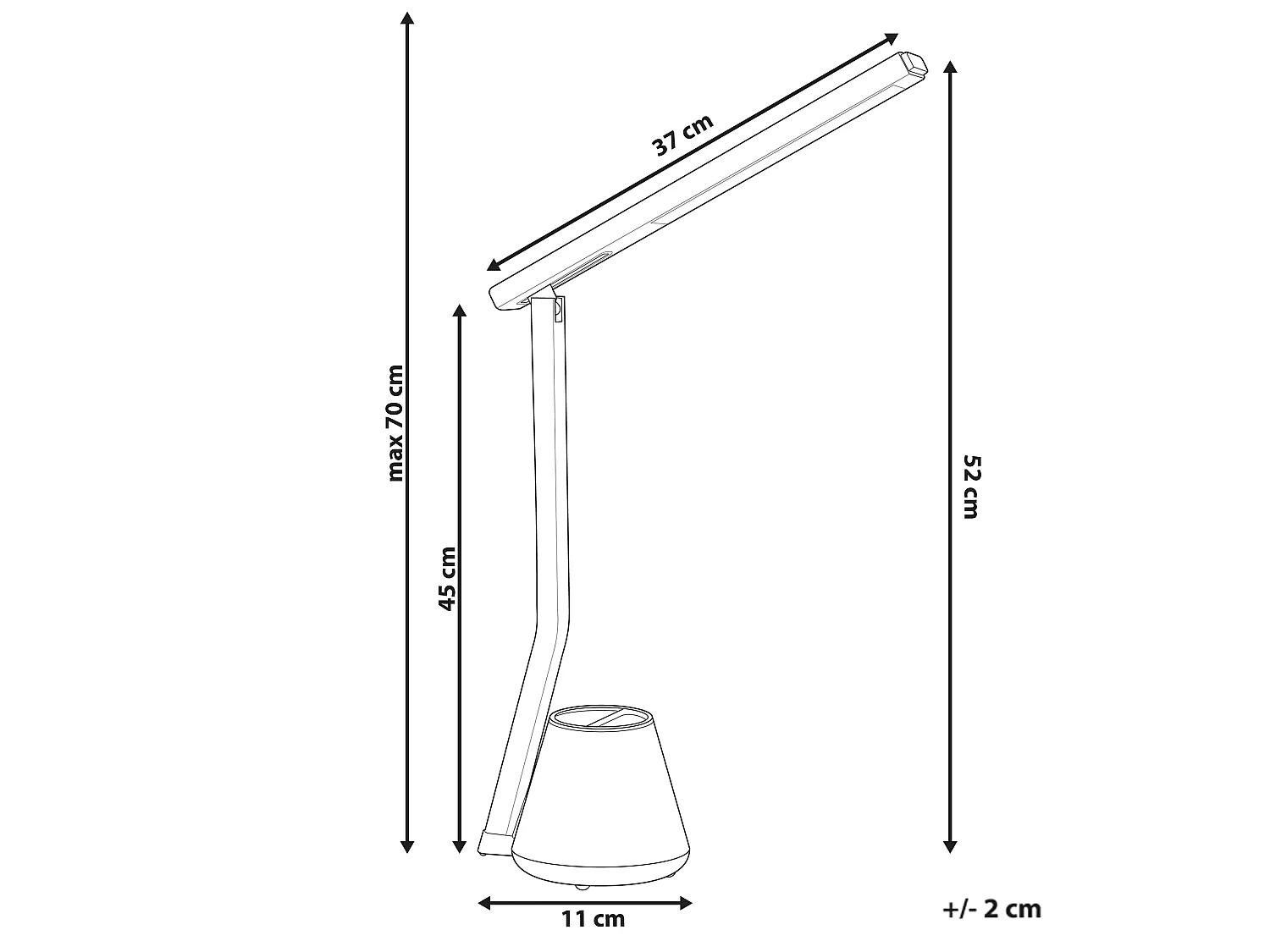 Lampe de bureau LED DENEB Avec variateur Noir