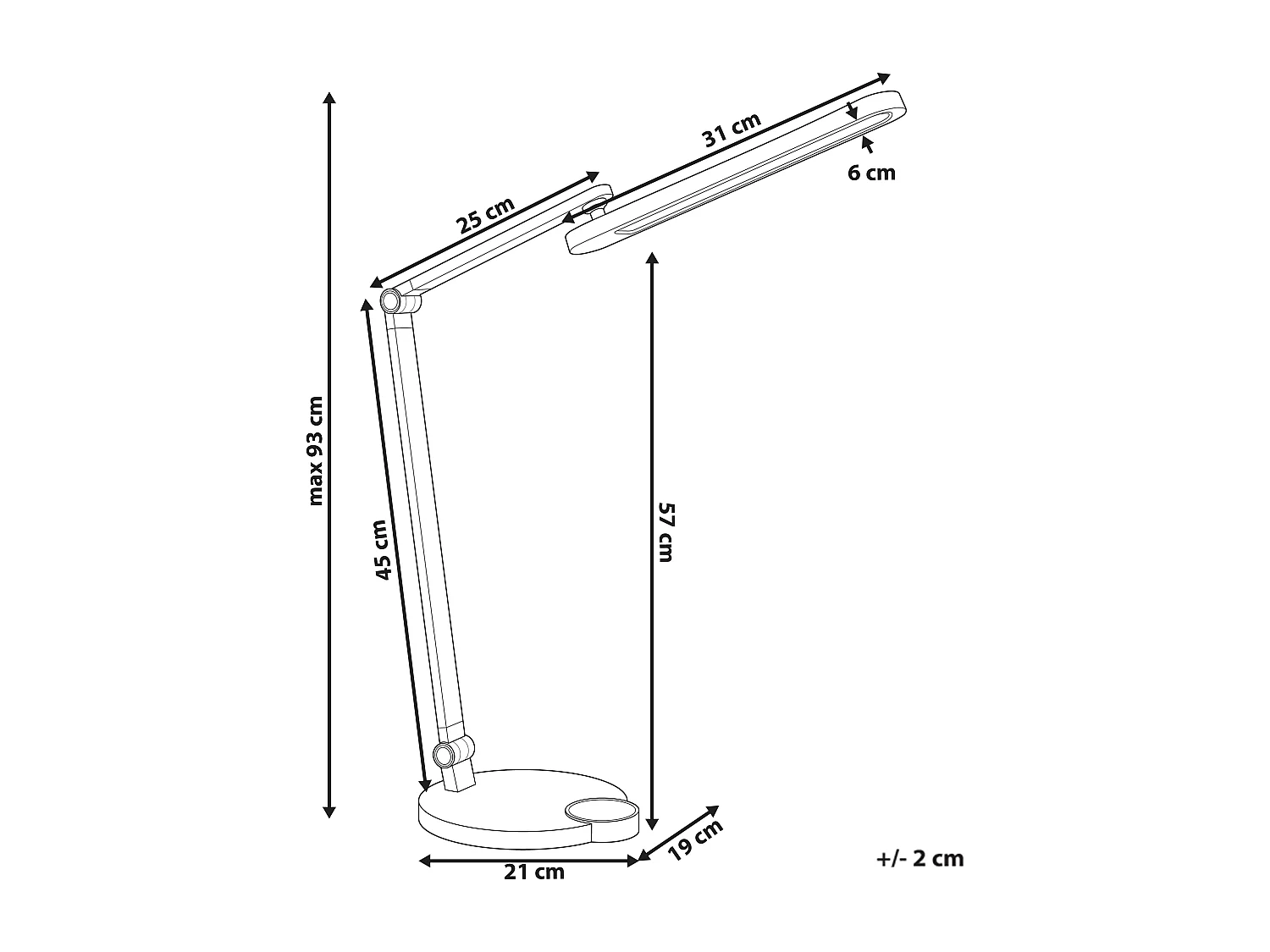 Lampe de bureau LED CAROY Avec chargeur sans fil Gris