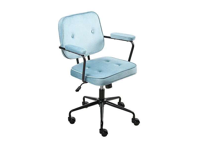 Chaise de bureau PAWNEE Velours Bleu clair