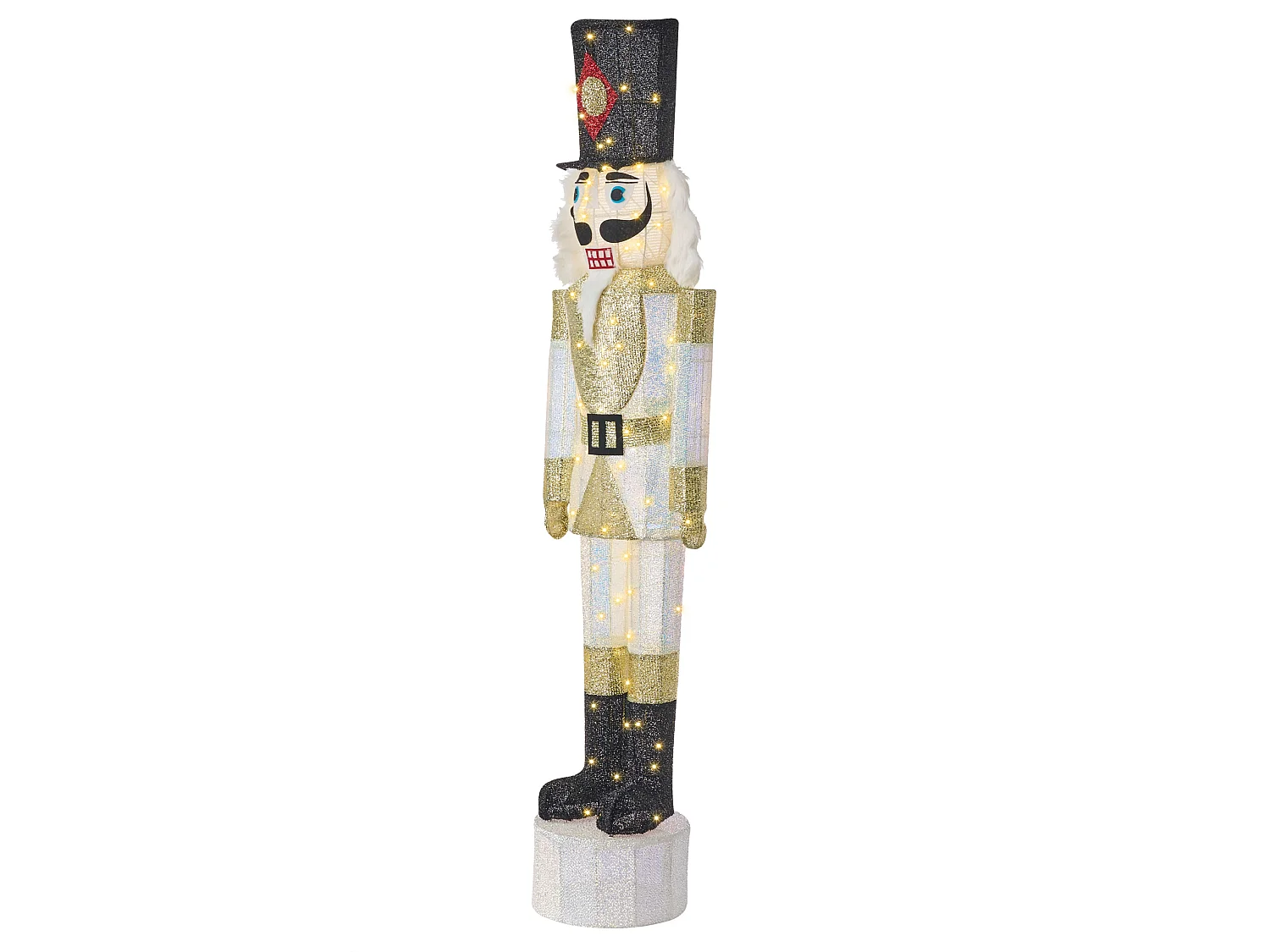 Décoration extérieure LED STOROVAN 152 cm Casse-noisette Blanc/doré