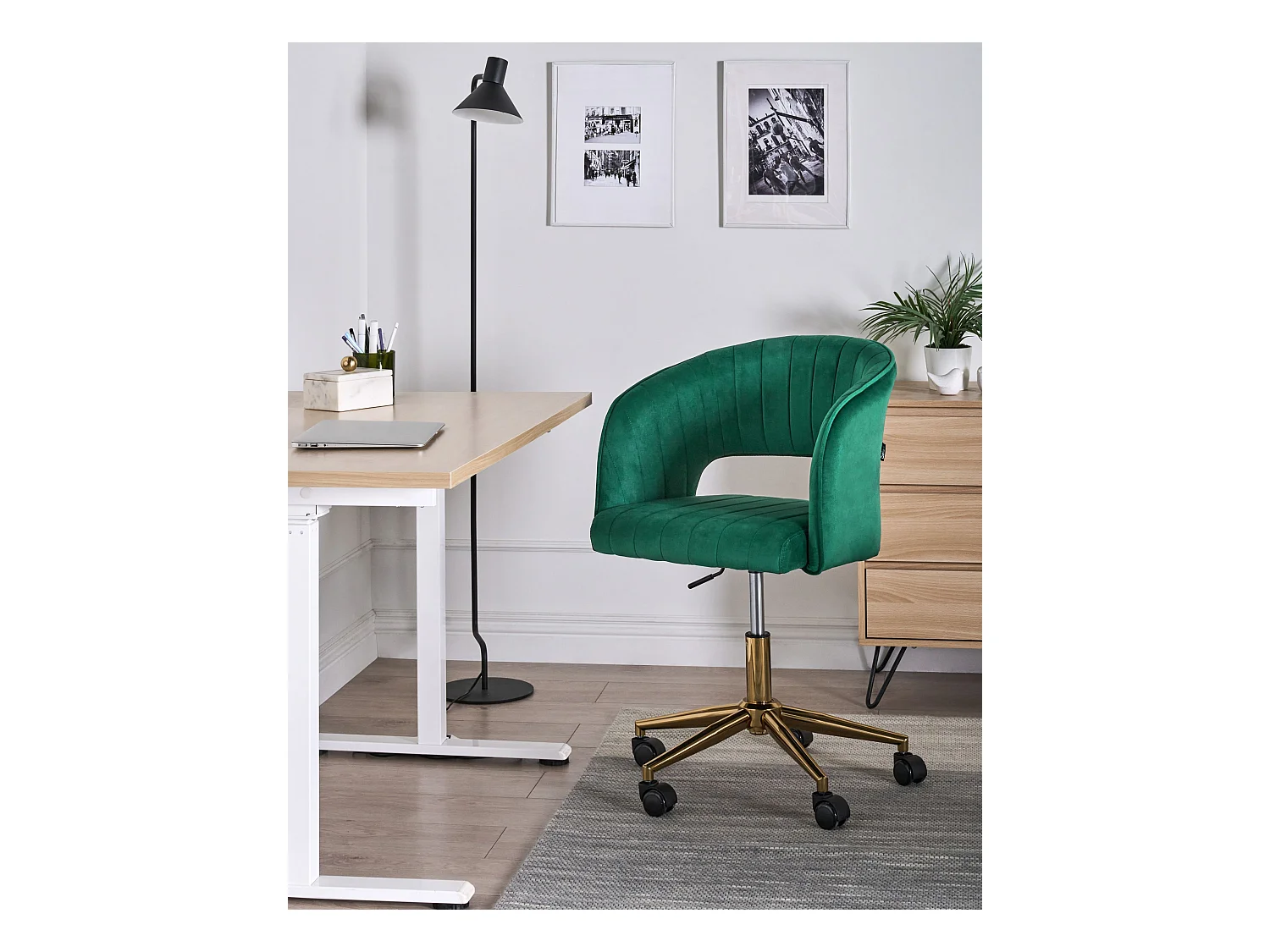 Chaise de bureau KATONAH Velours Vert