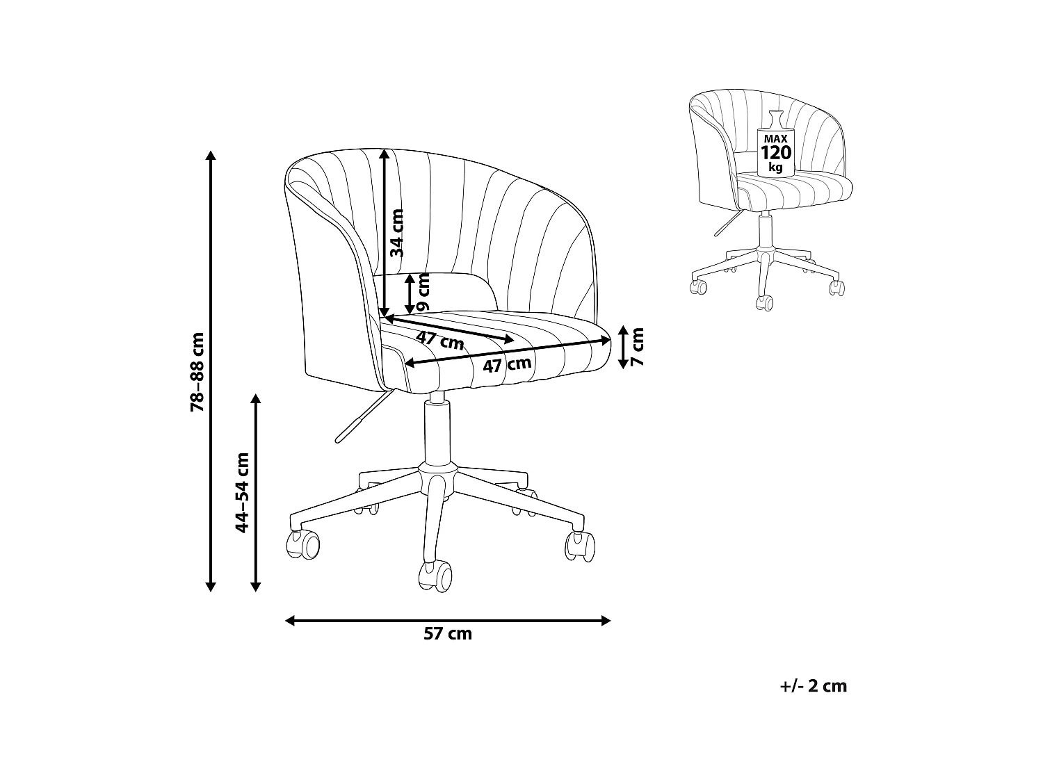 Chaise de bureau KATONAH Velours Vert