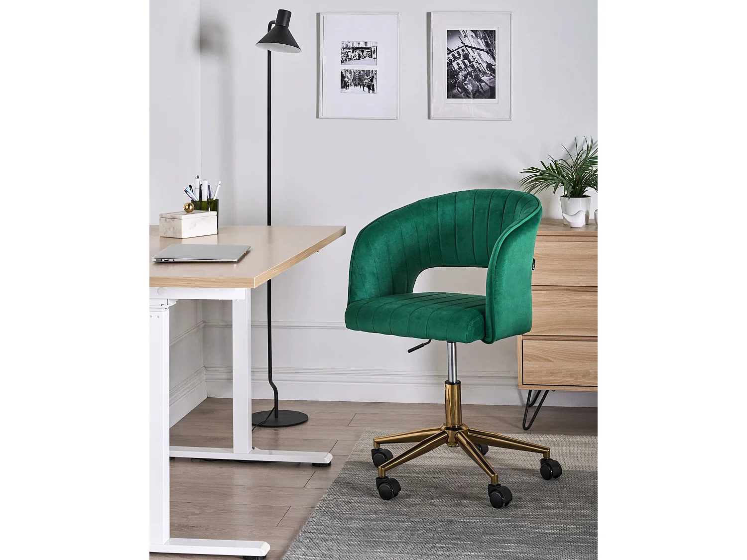 Chaise de bureau KATONAH Velours Vert