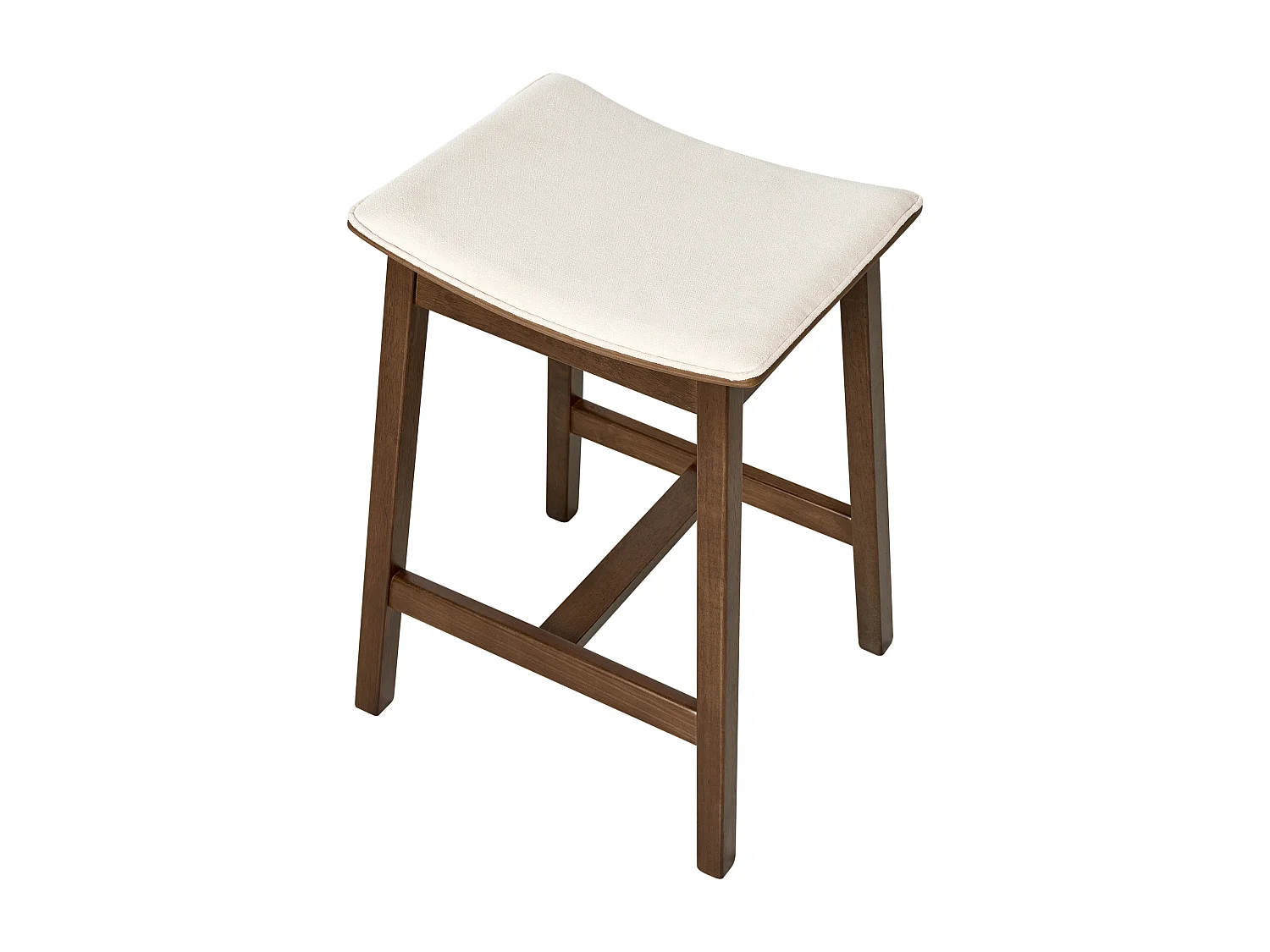 Lot de 2 tabourets de bar DIXON Bois Blanc cassé/marron foncé