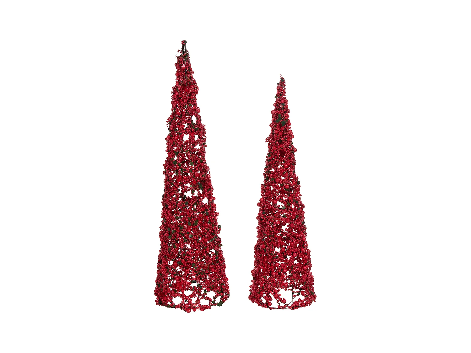 Lot de 2 figurines ROSAN Arbre de Noël 52/60 cm Rouge
