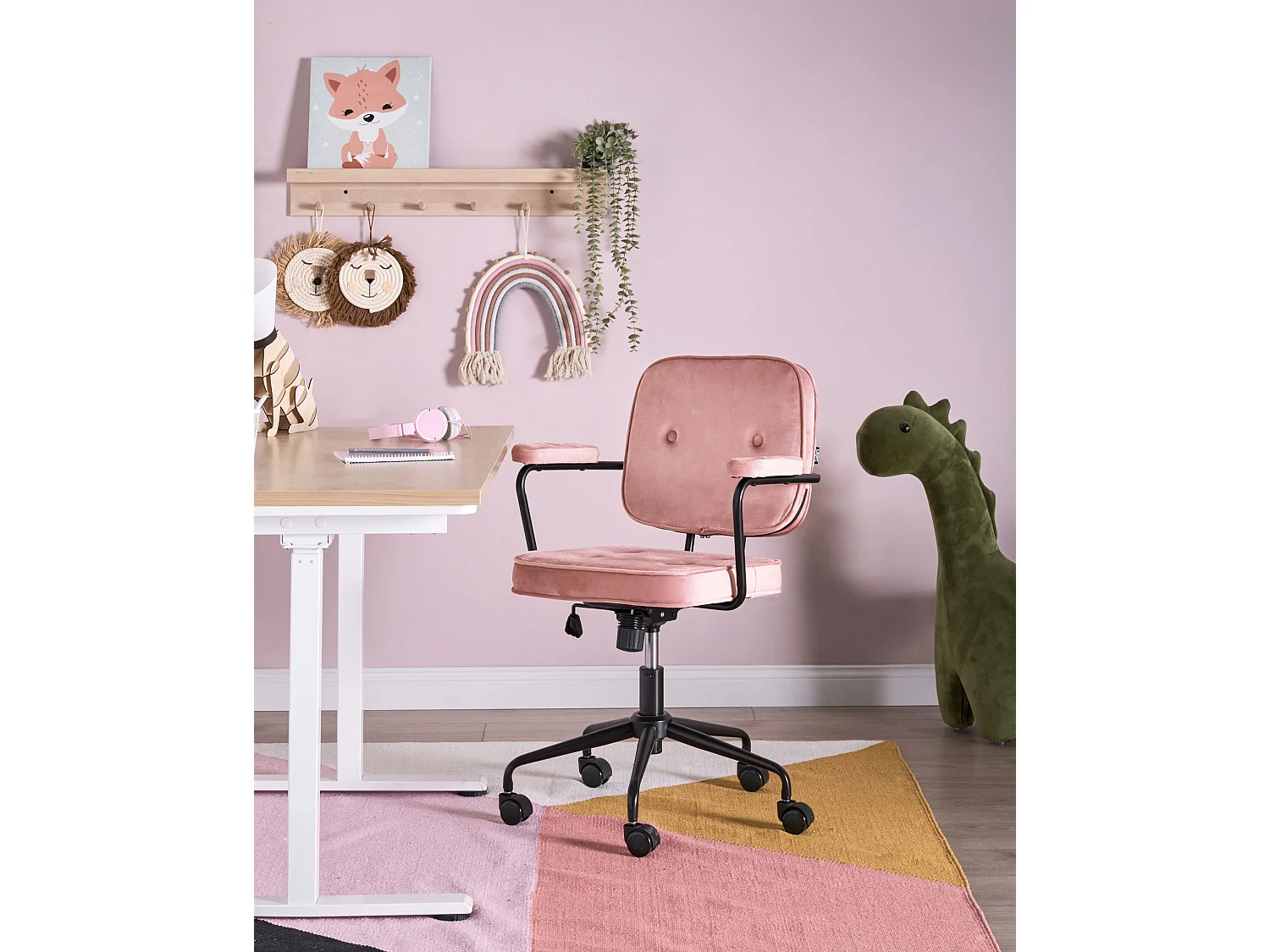 Chaise de bureau PAWNEE Velours Rose