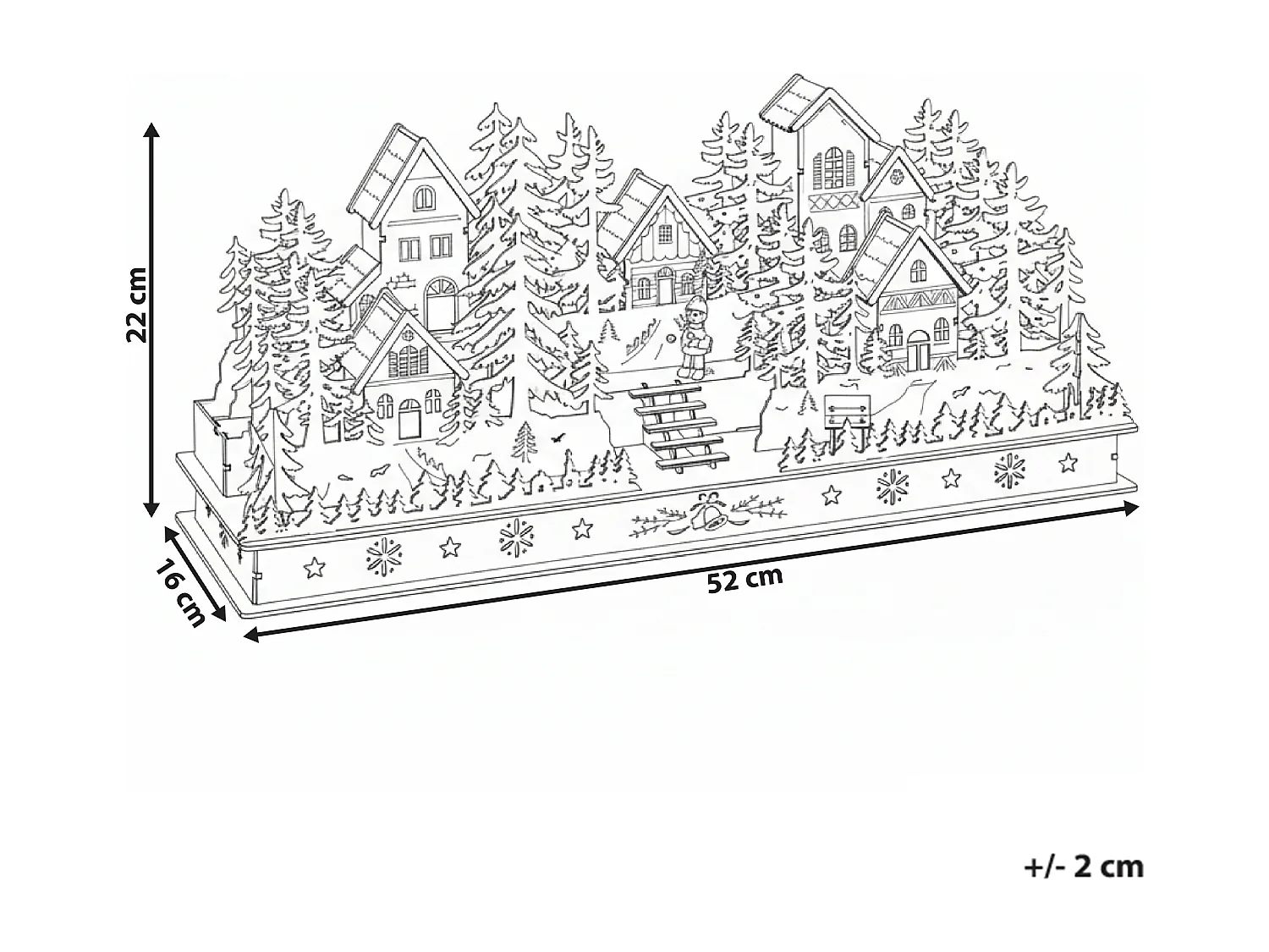 Décoration de Noël LED VANSJO 22 cm Marron clair