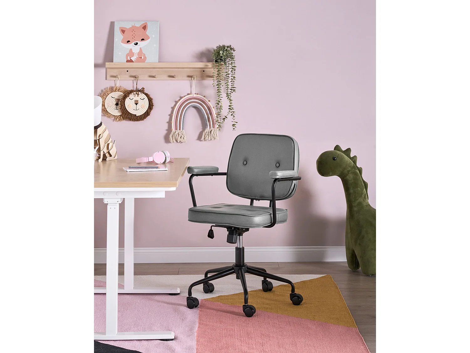 Chaise de bureau PAWNEE Velours Gris