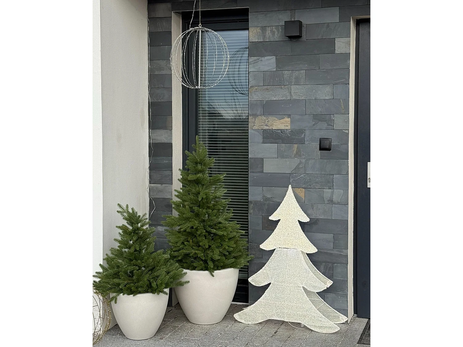 Décoration extérieure LED EDASJON 95 cm Arbre de Noël Blanc