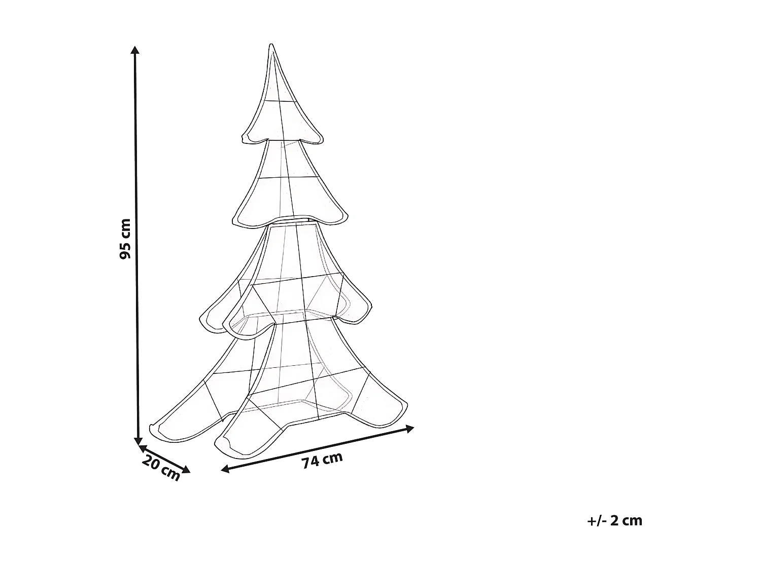 Décoration extérieure LED EDASJON Arbre de Noël 95 cm Blanc