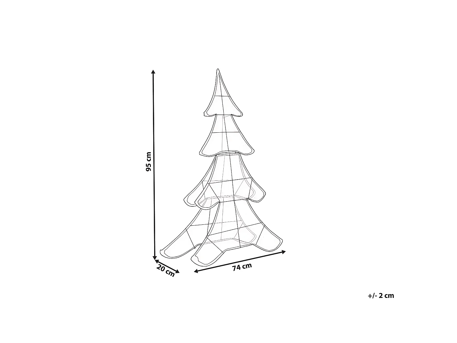 Décoration extérieure LED EDASJON 95 cm Arbre de Noël Blanc