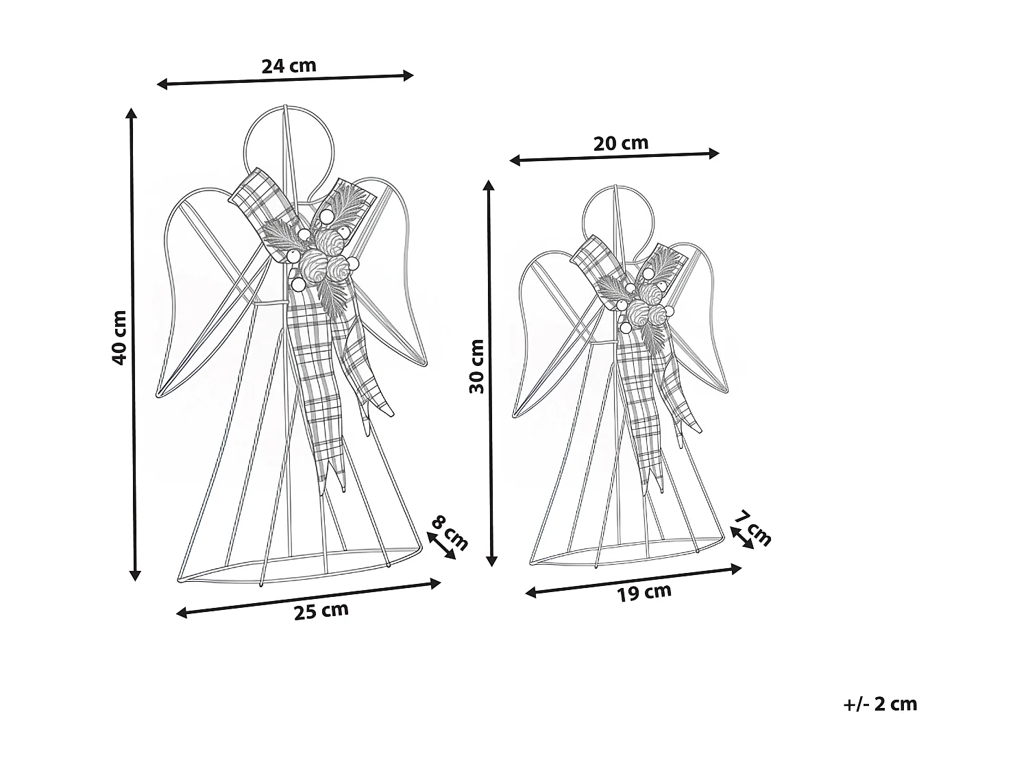 Décoration de Noël ANNSJON Ange 30/40 cm Multicolore