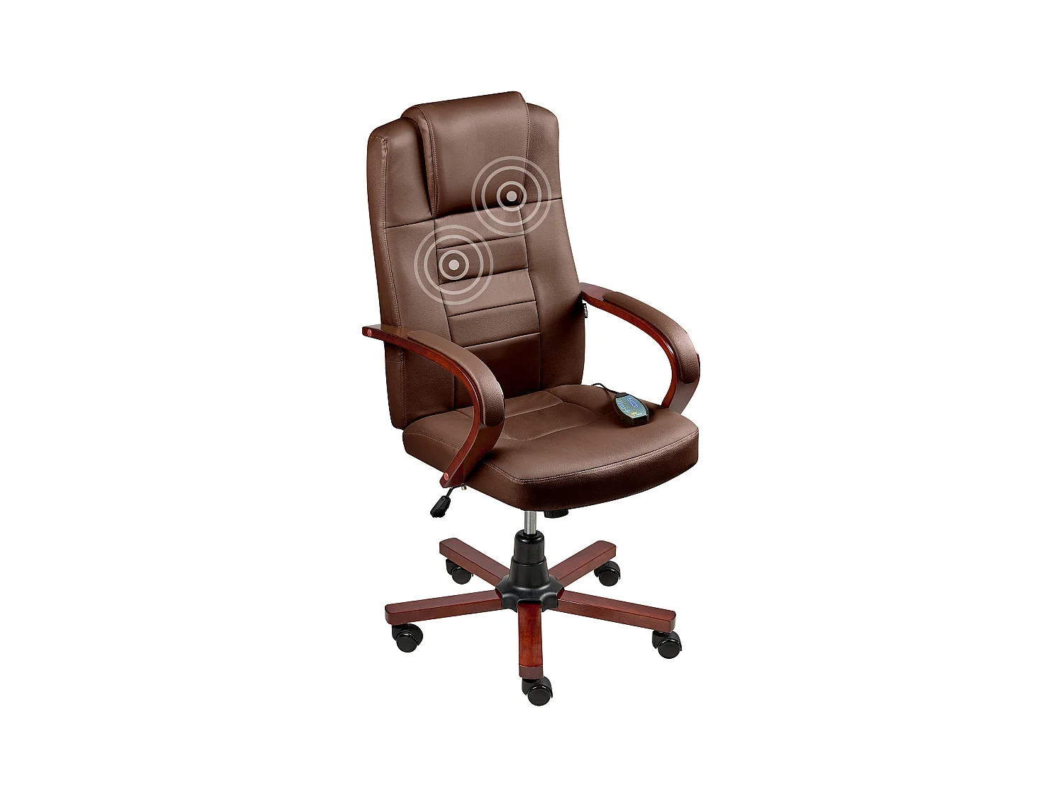 Fauteuil massant DIAMOND avec fonction chauffante Cuir Marron foncé