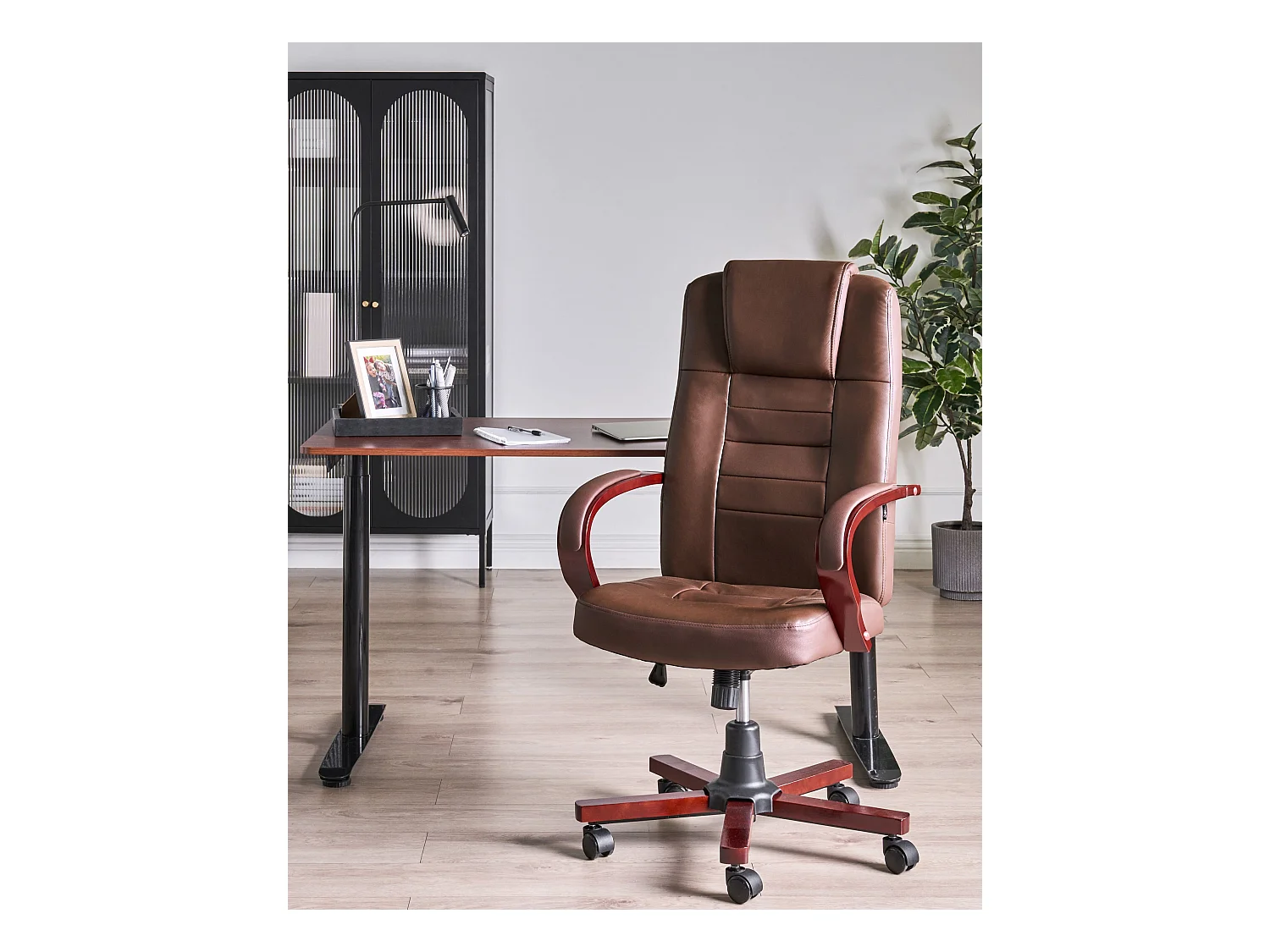 Fauteuil massant DIAMOND avec fonction chauffante Cuir Marron foncé