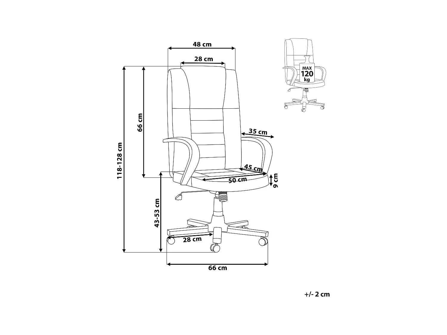 Fauteuil massant DIAMOND avec fonction chauffante Cuir Marron foncé
