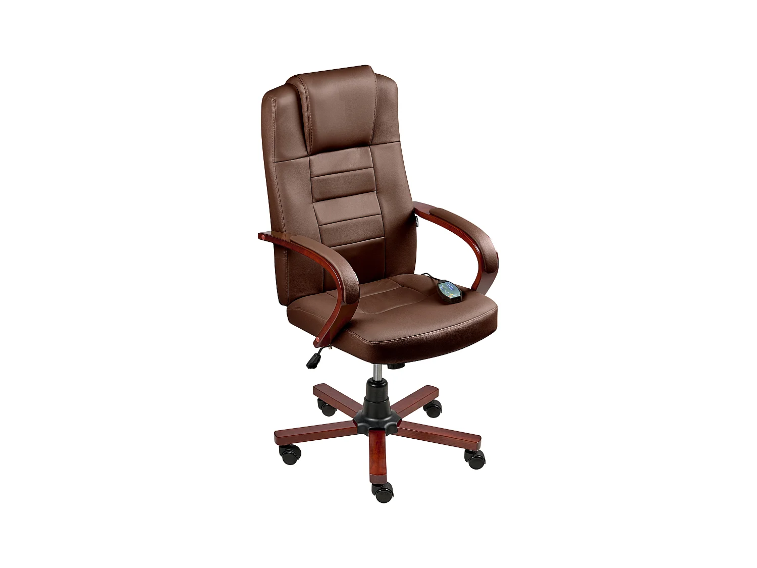 Fauteuil massant DIAMOND avec fonction chauffante Cuir Marron foncé
