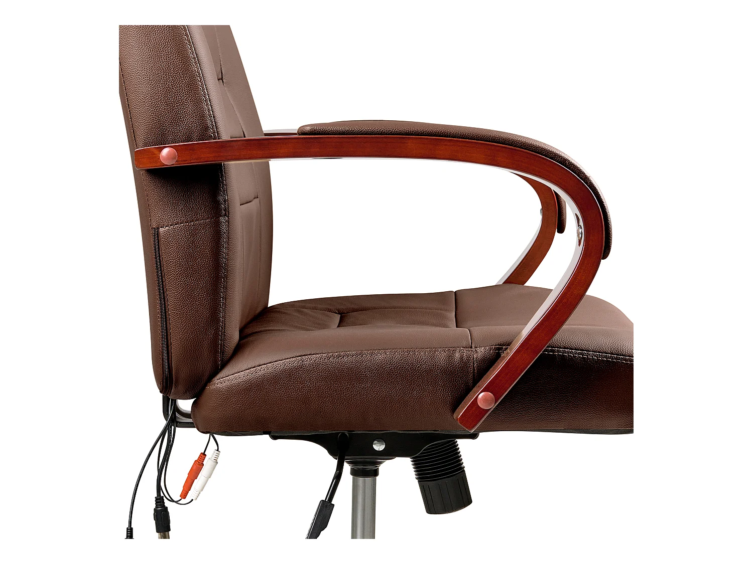 Fauteuil massant DIAMOND avec fonction chauffante Cuir Marron foncé