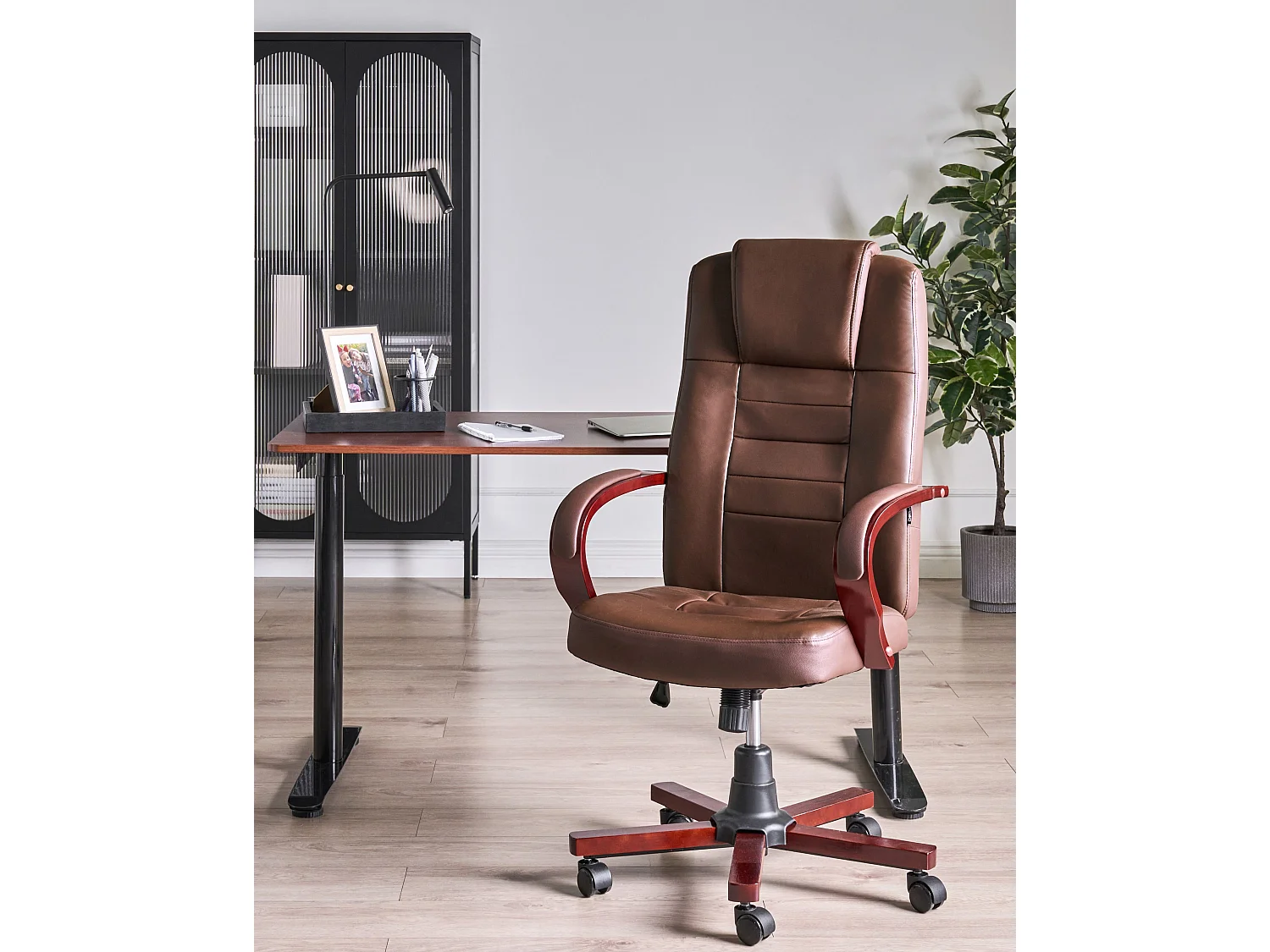 Fauteuil massant DIAMOND avec fonction chauffante Cuir Marron foncé