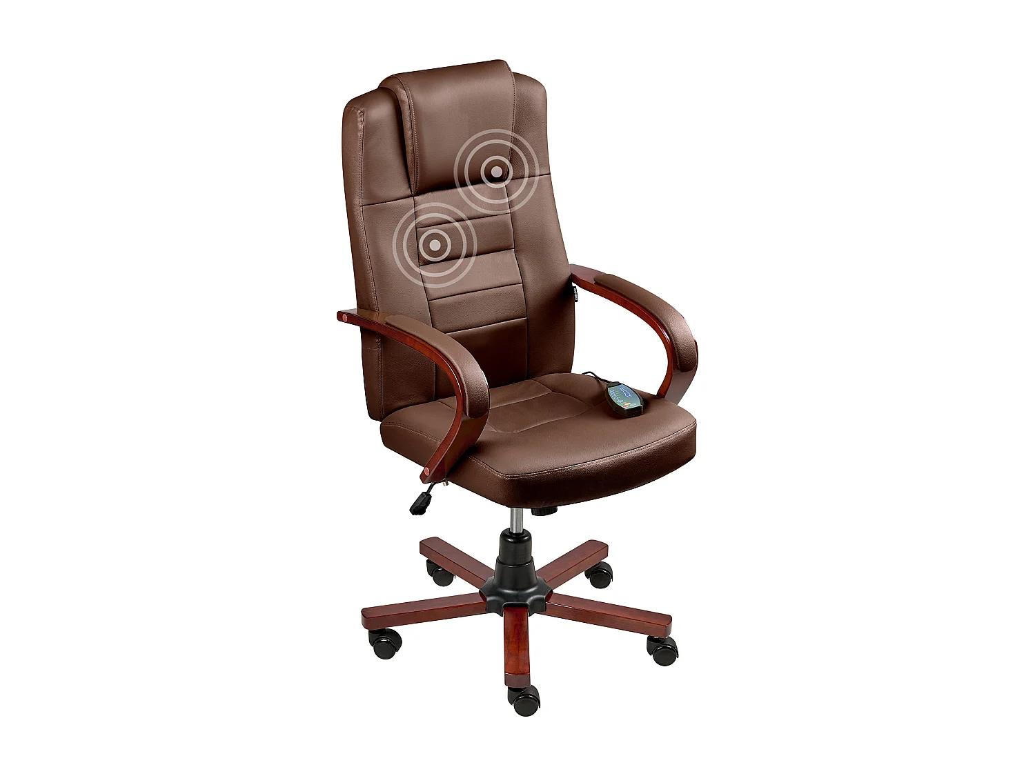Fauteuil massant DIAMOND avec fonction chauffante Cuir Marron foncé