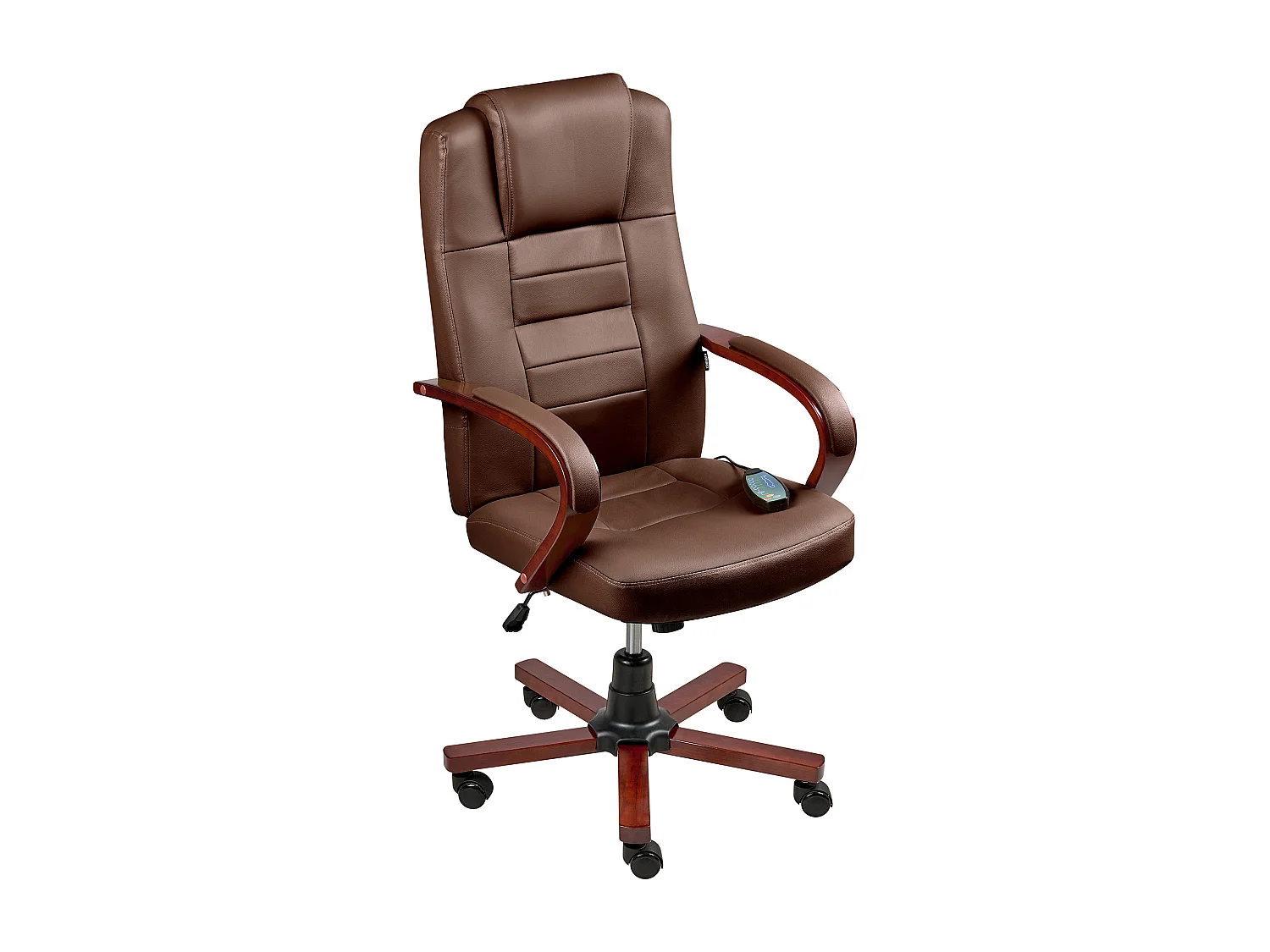Fauteuil massant DIAMOND avec fonction chauffante Cuir Marron foncé