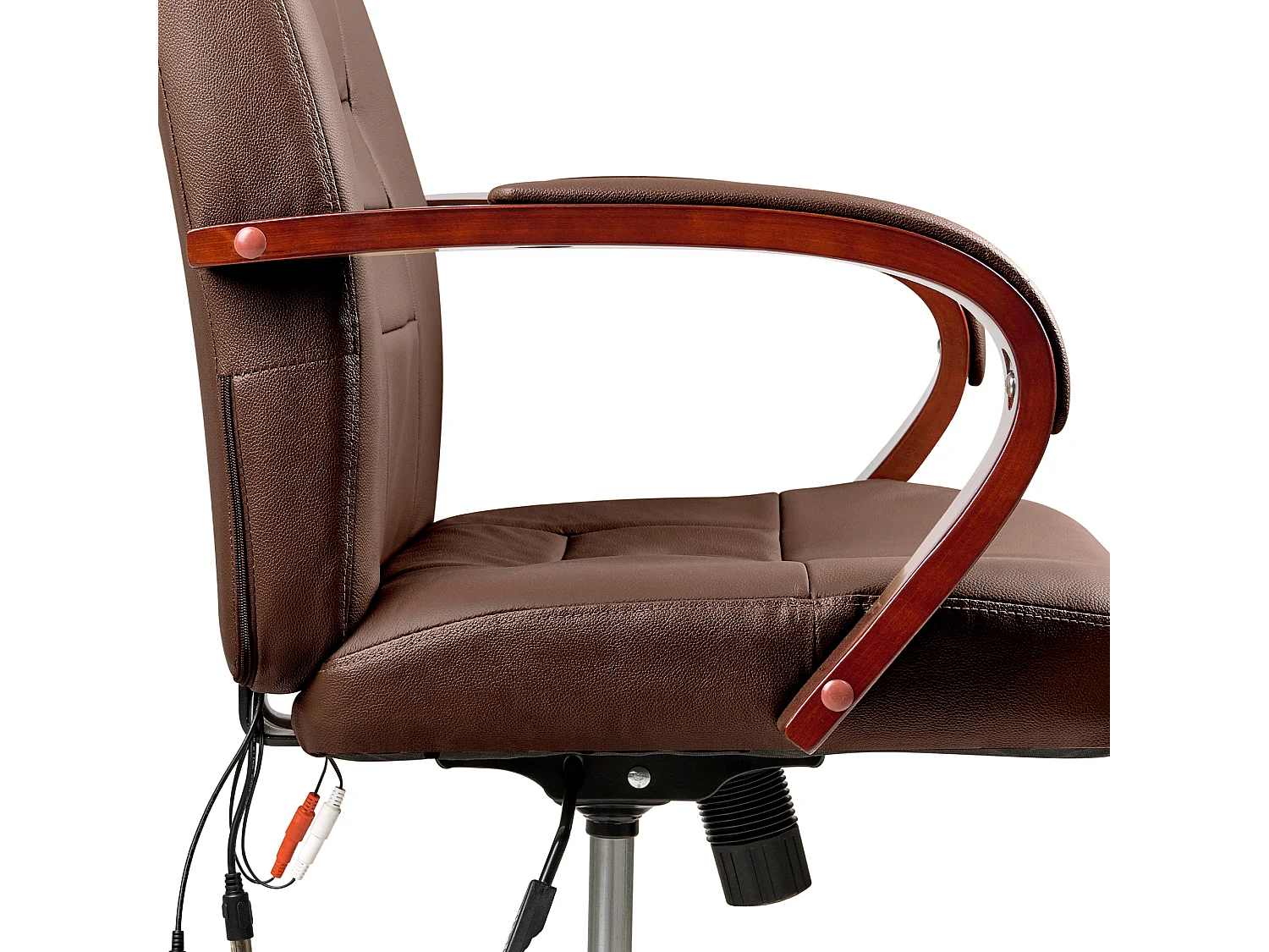 Fauteuil massant DIAMOND avec fonction chauffante Cuir Marron foncé