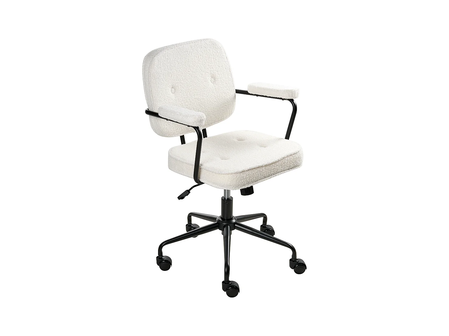 Chaise de bureau PAWNEE Bouclé Blanc cassé