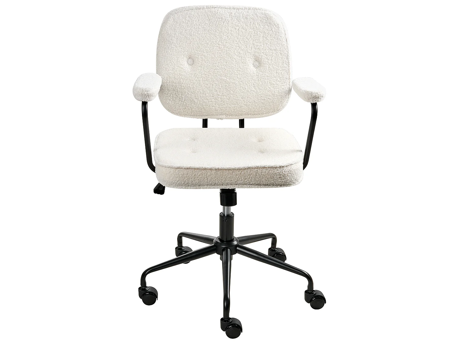 Chaise de bureau PAWNEE Bouclé Blanc cassé