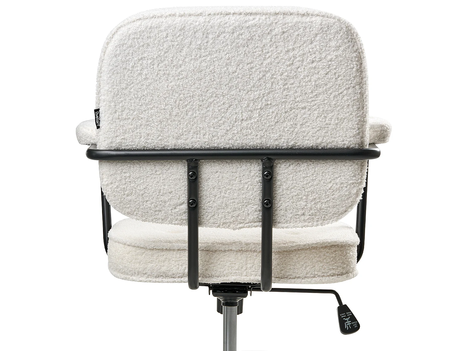 Chaise de bureau PAWNEE Bouclé Blanc cassé