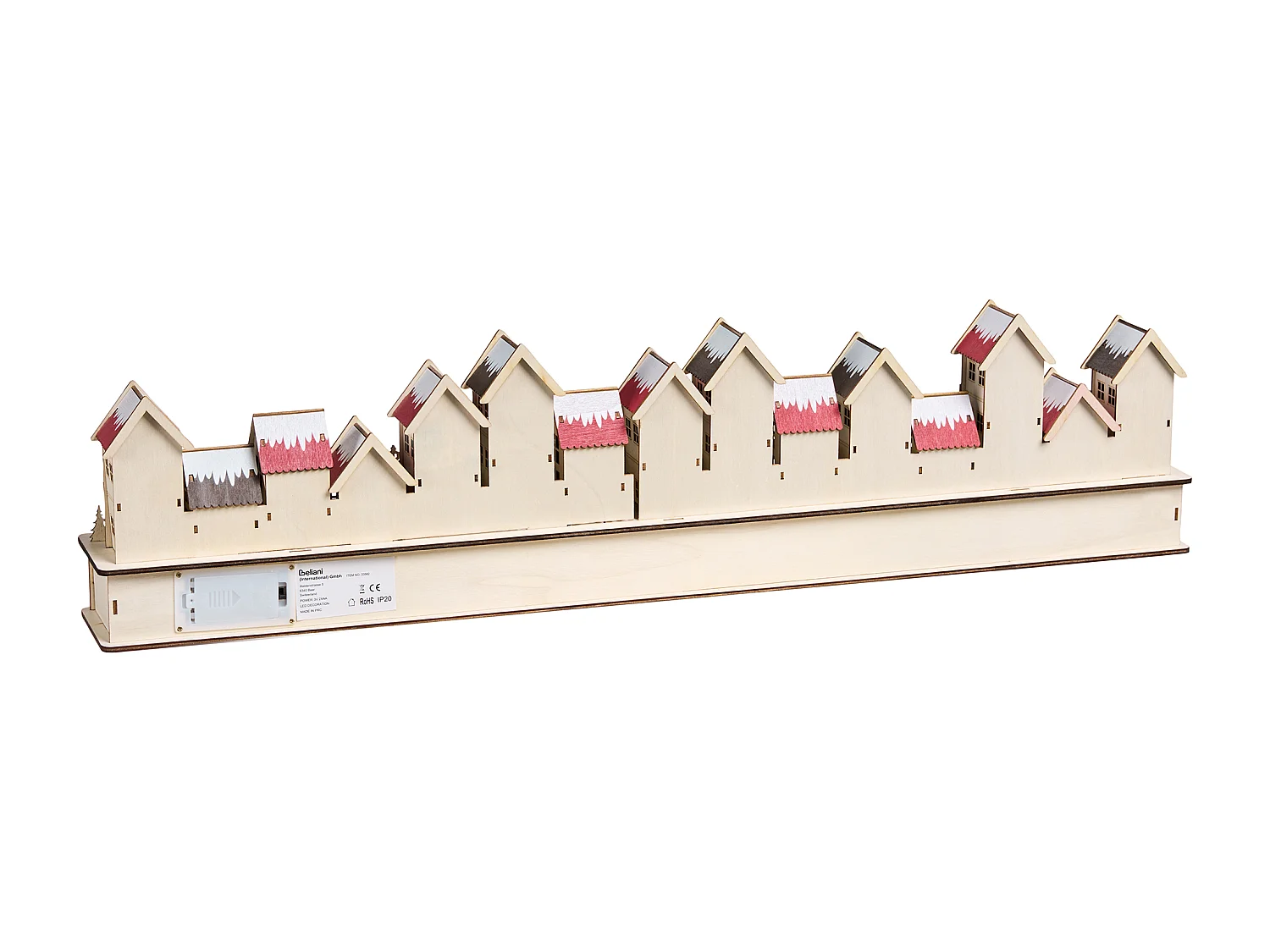 Décoration de Noël LED ASPERN Calendrier de l'Avent 18 cm Rouge