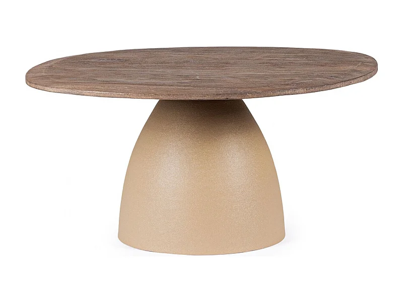 Table basse organique en manguier et métal crème L86 - SHIVA