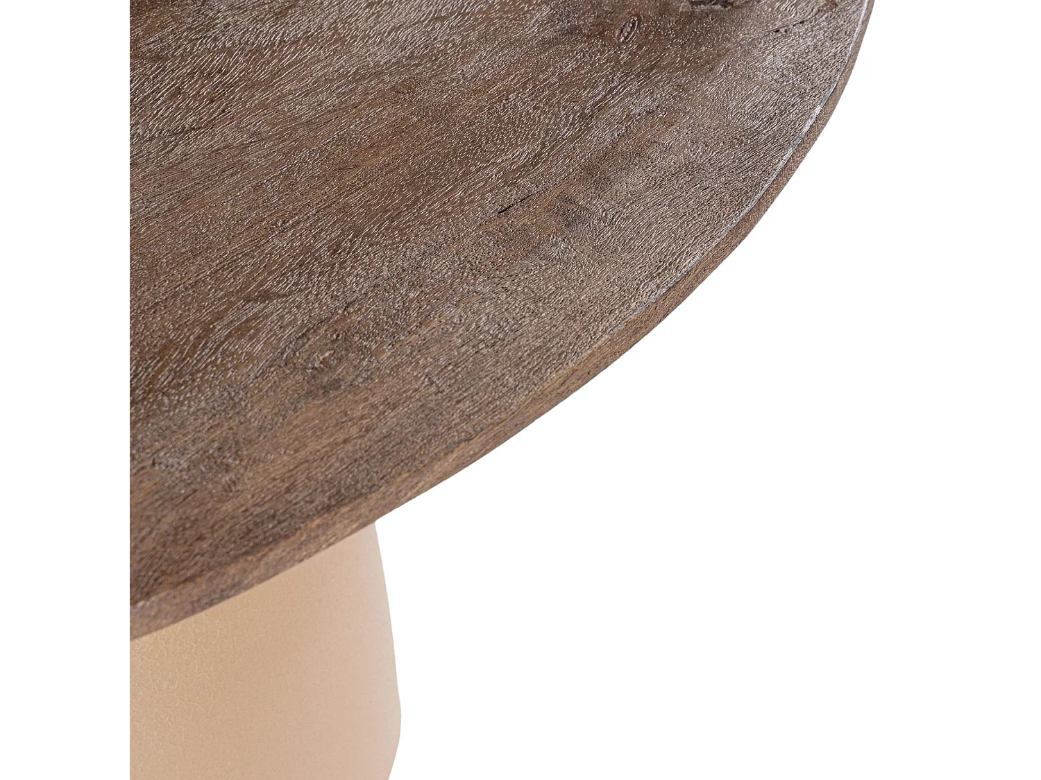 Table basse organique en manguier et métal crème L86 - SHIVA