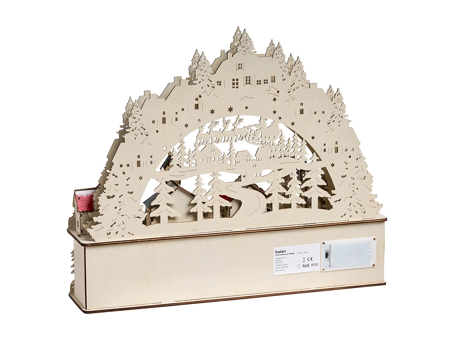 Décoration de Noël LED BOLKESJO 39 cm Marron clair