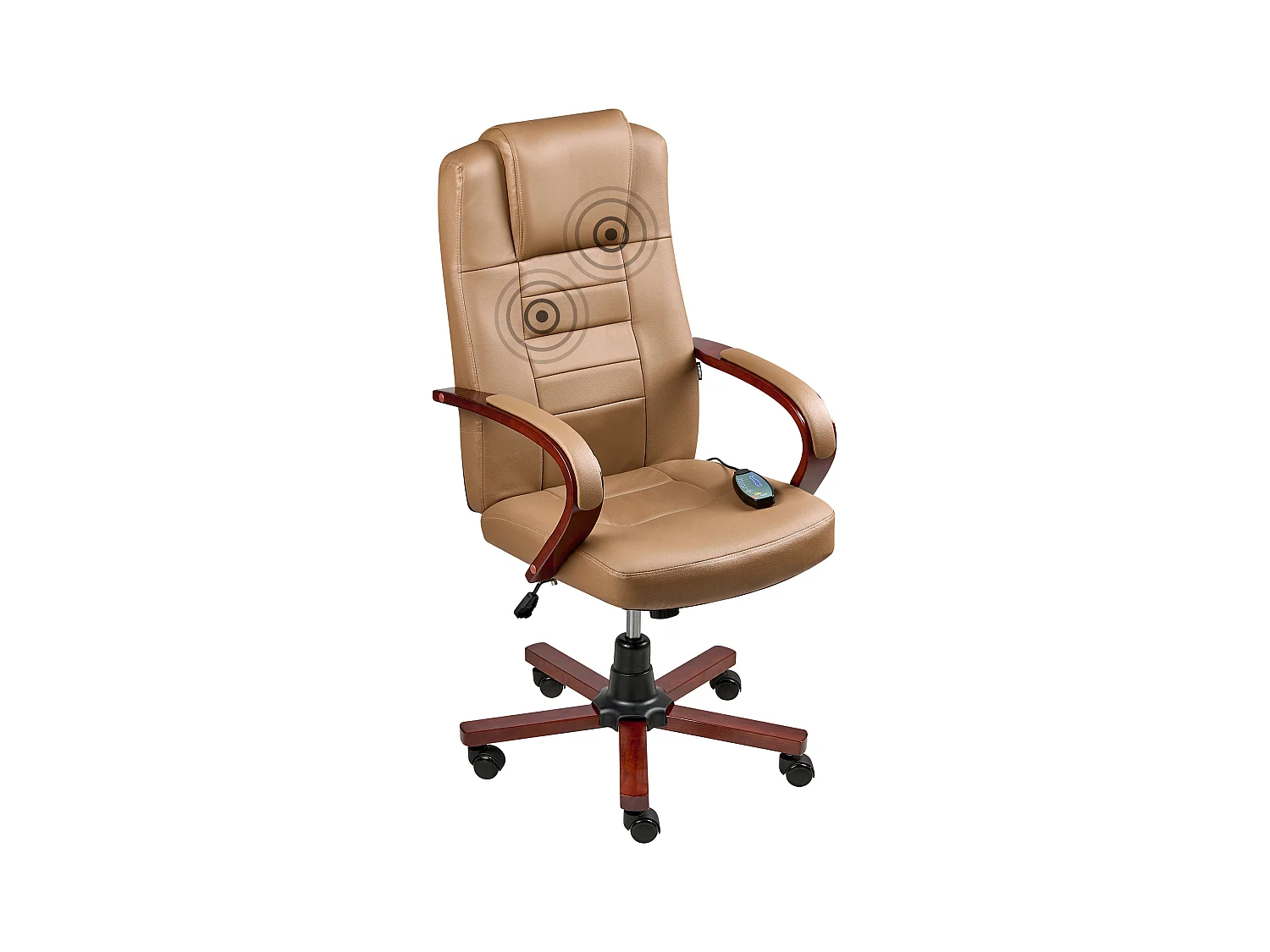 Fauteuil massant DIAMOND avec fonction chauffante Cuir Marron clair