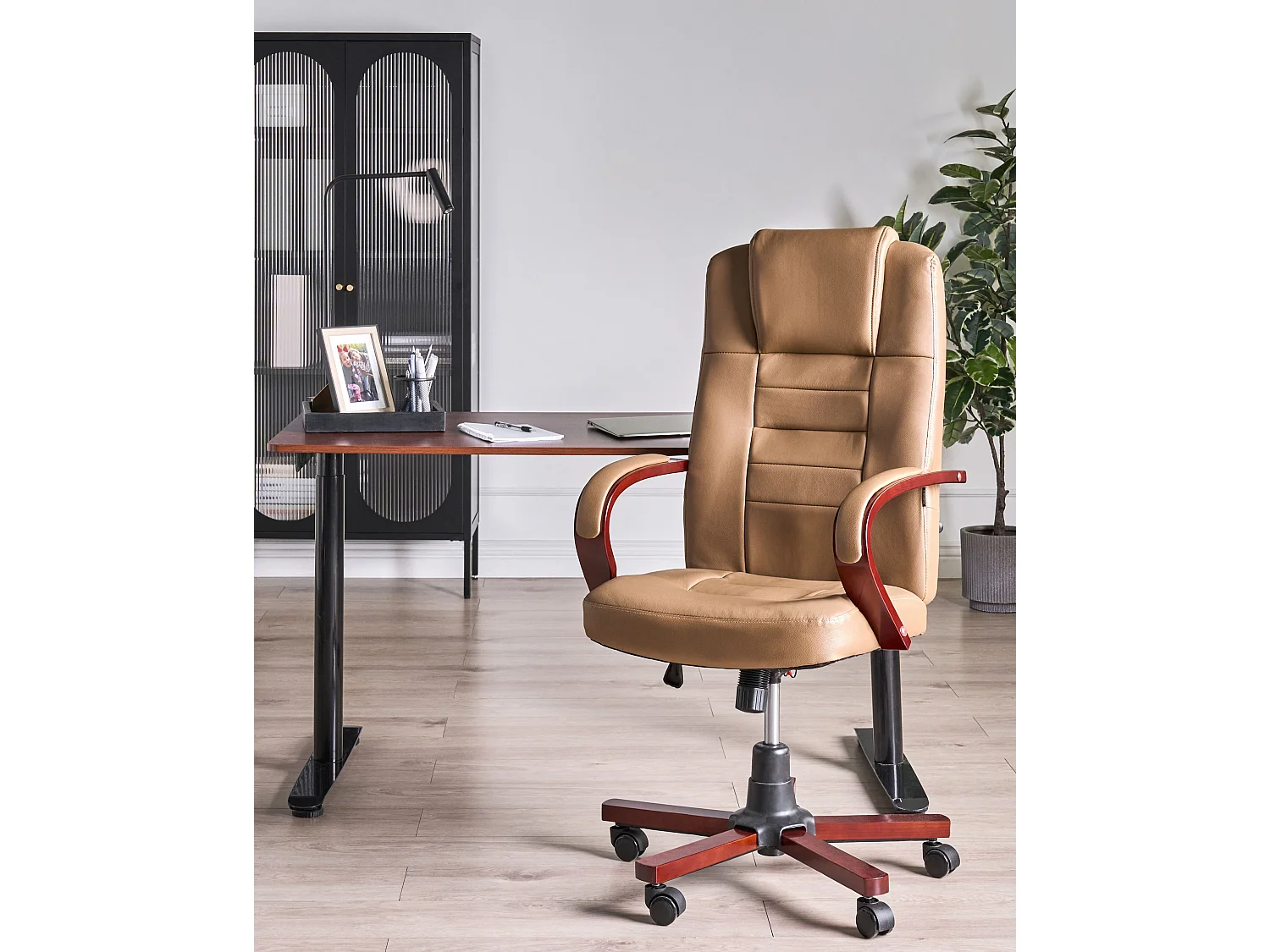 Fauteuil massant DIAMOND avec fonction chauffante Cuir Marron clair