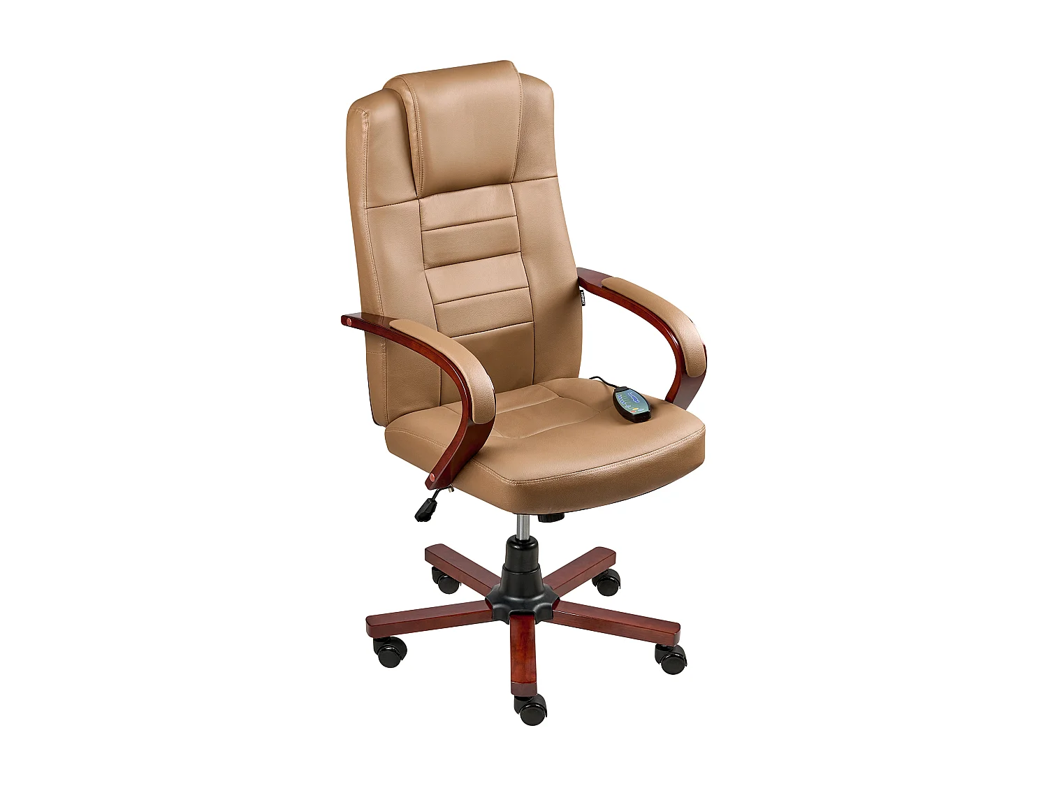 Fauteuil massant DIAMOND avec fonction chauffante Cuir Marron clair