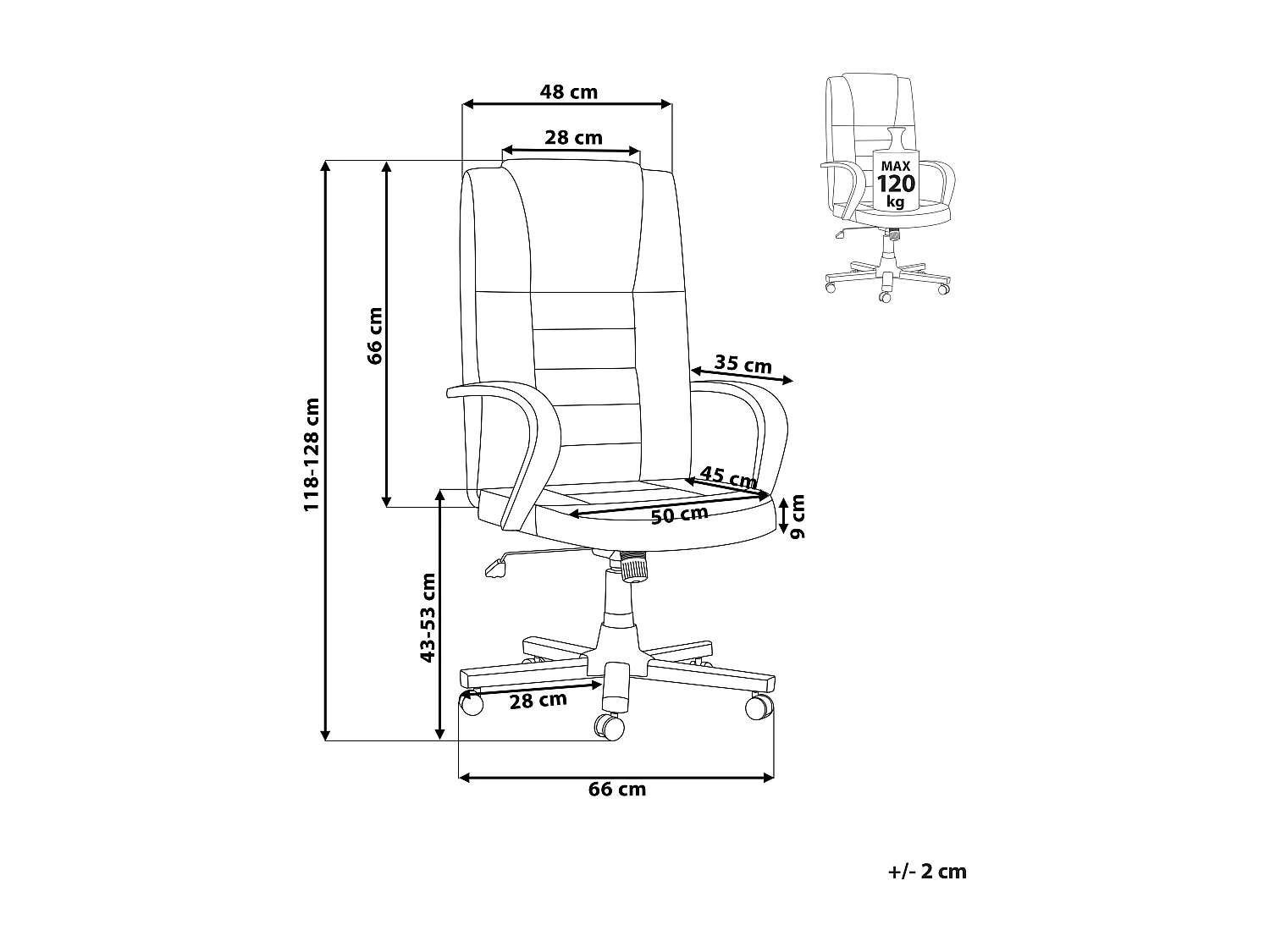 Fauteuil massant DIAMOND avec fonction chauffante Cuir Marron clair