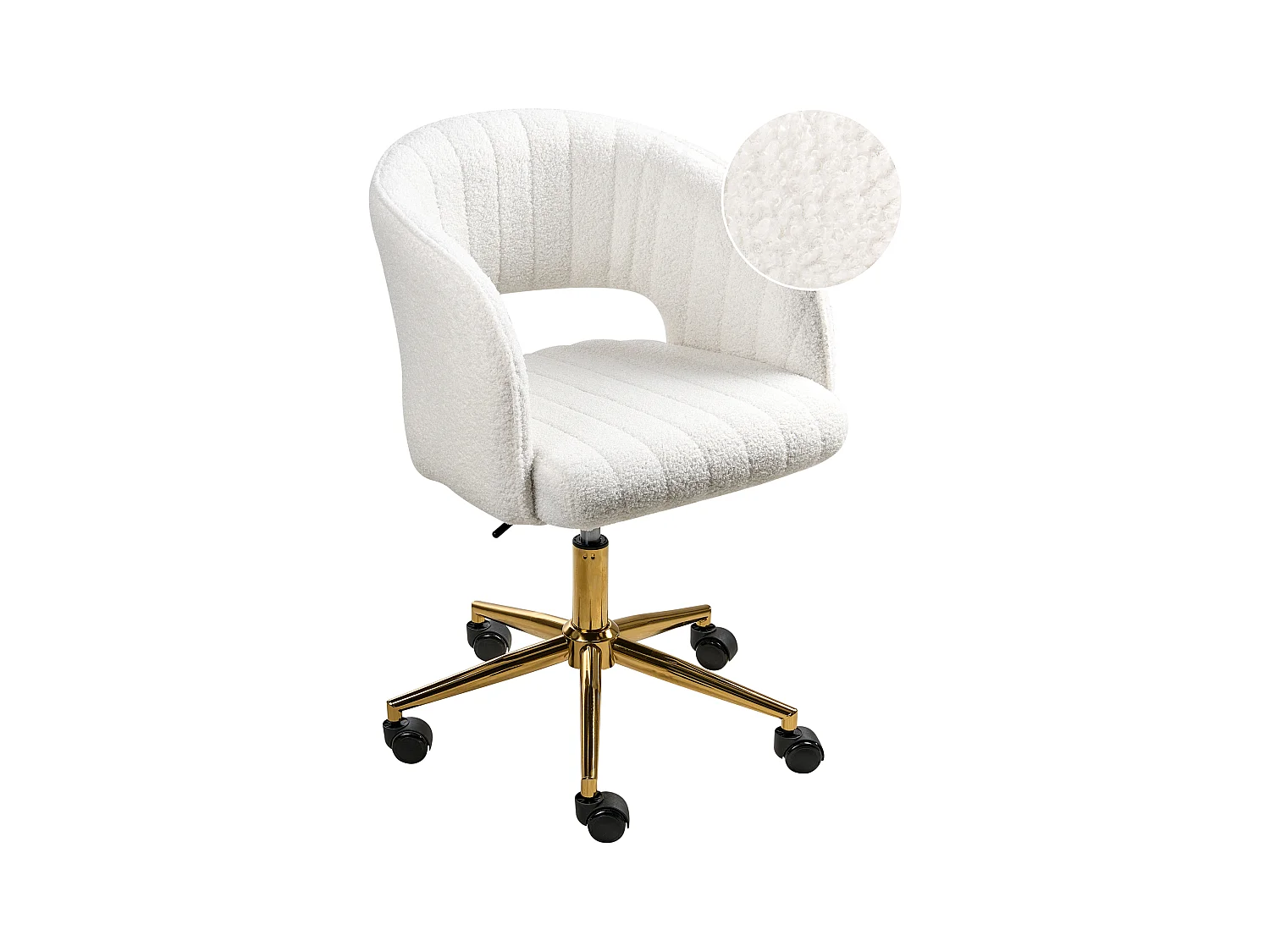 Chaise de bureau KATONAH Bouclé Blanc cassé