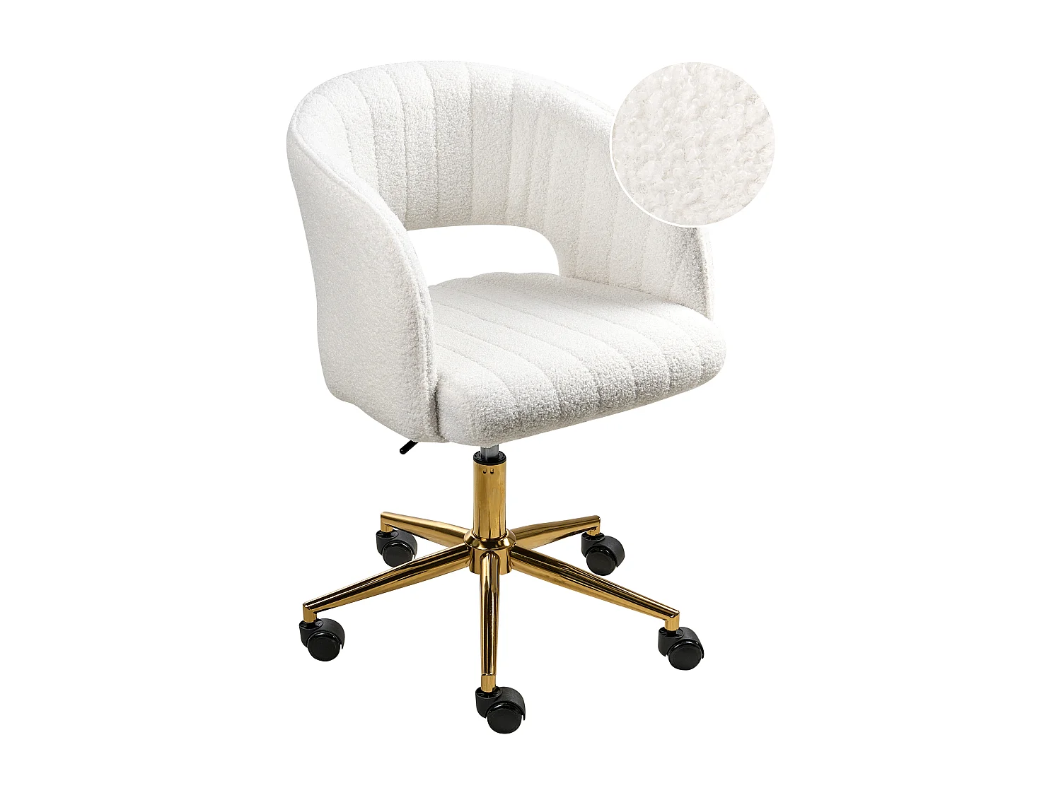 Chaise de bureau KATONAH Bouclé Blanc cassé