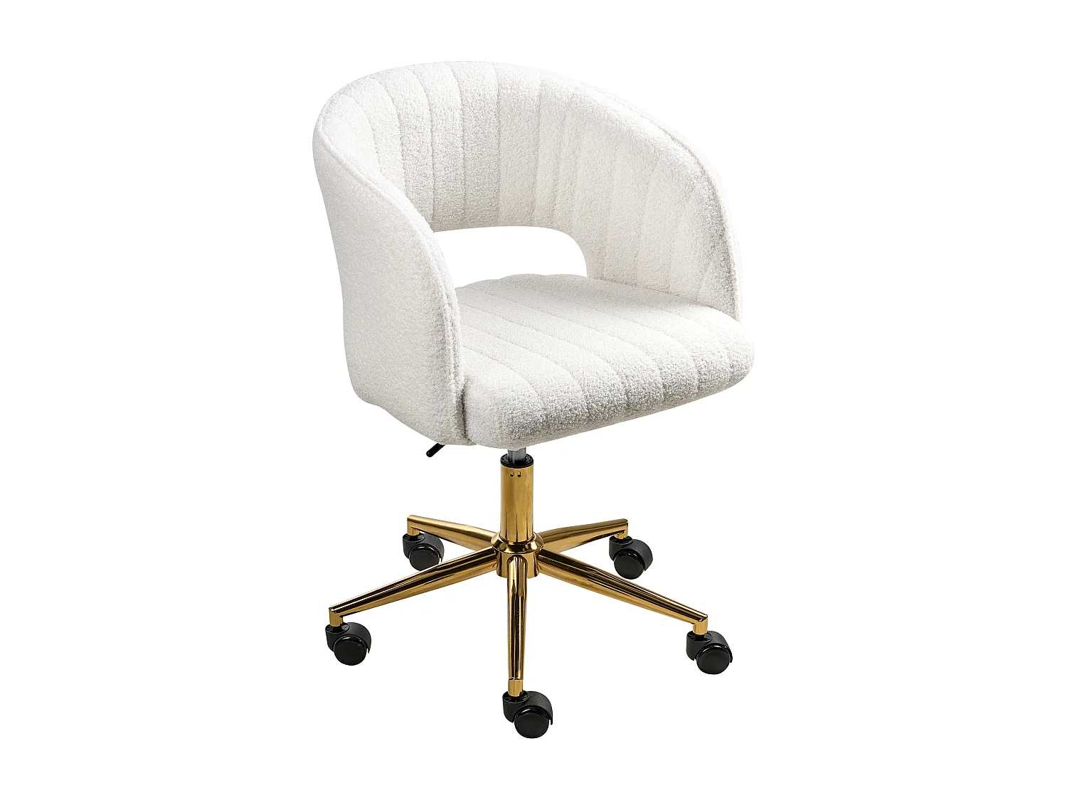 Chaise de bureau KATONAH Bouclé Blanc cassé