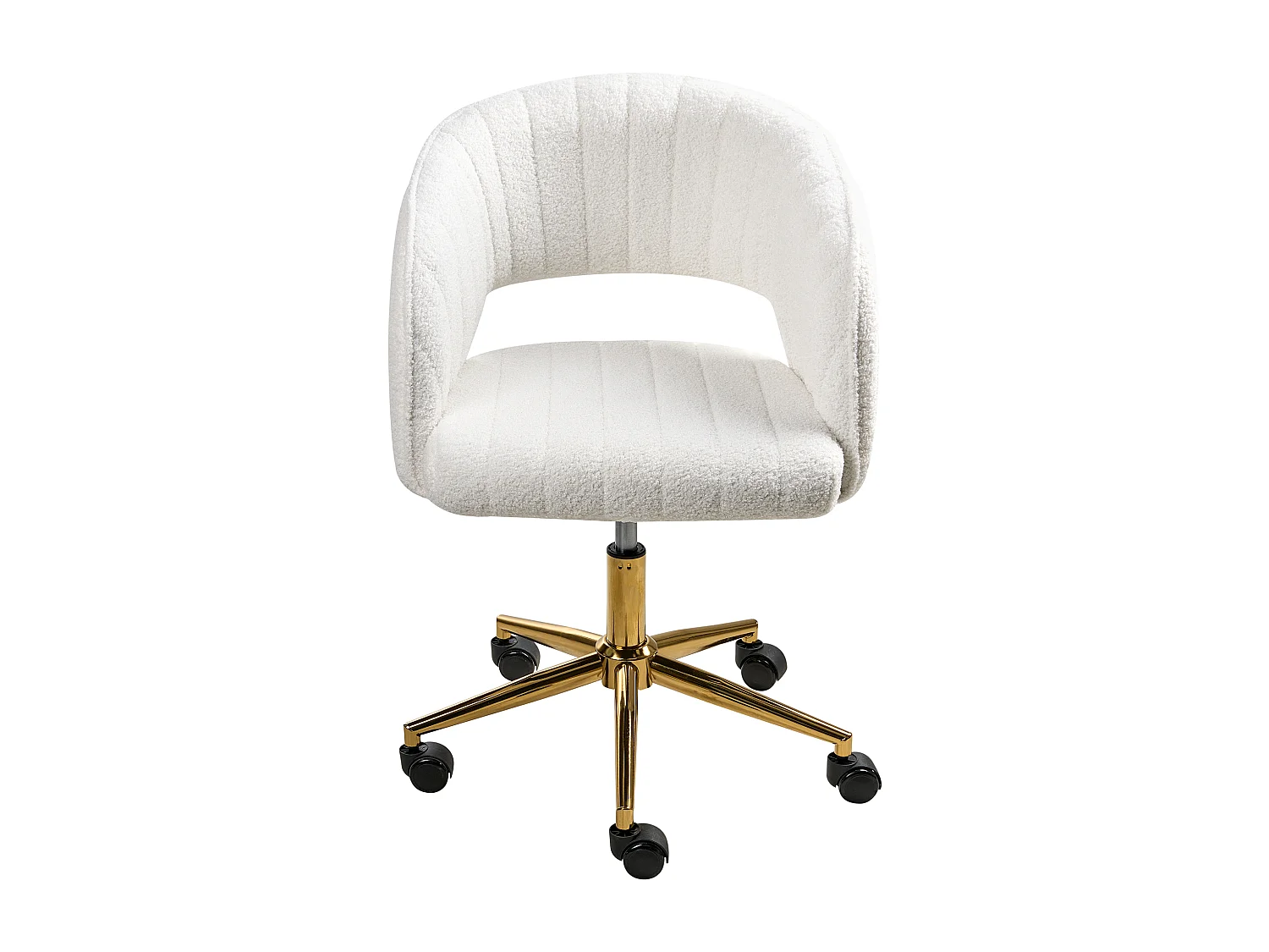 Chaise de bureau KATONAH Bouclé Blanc cassé