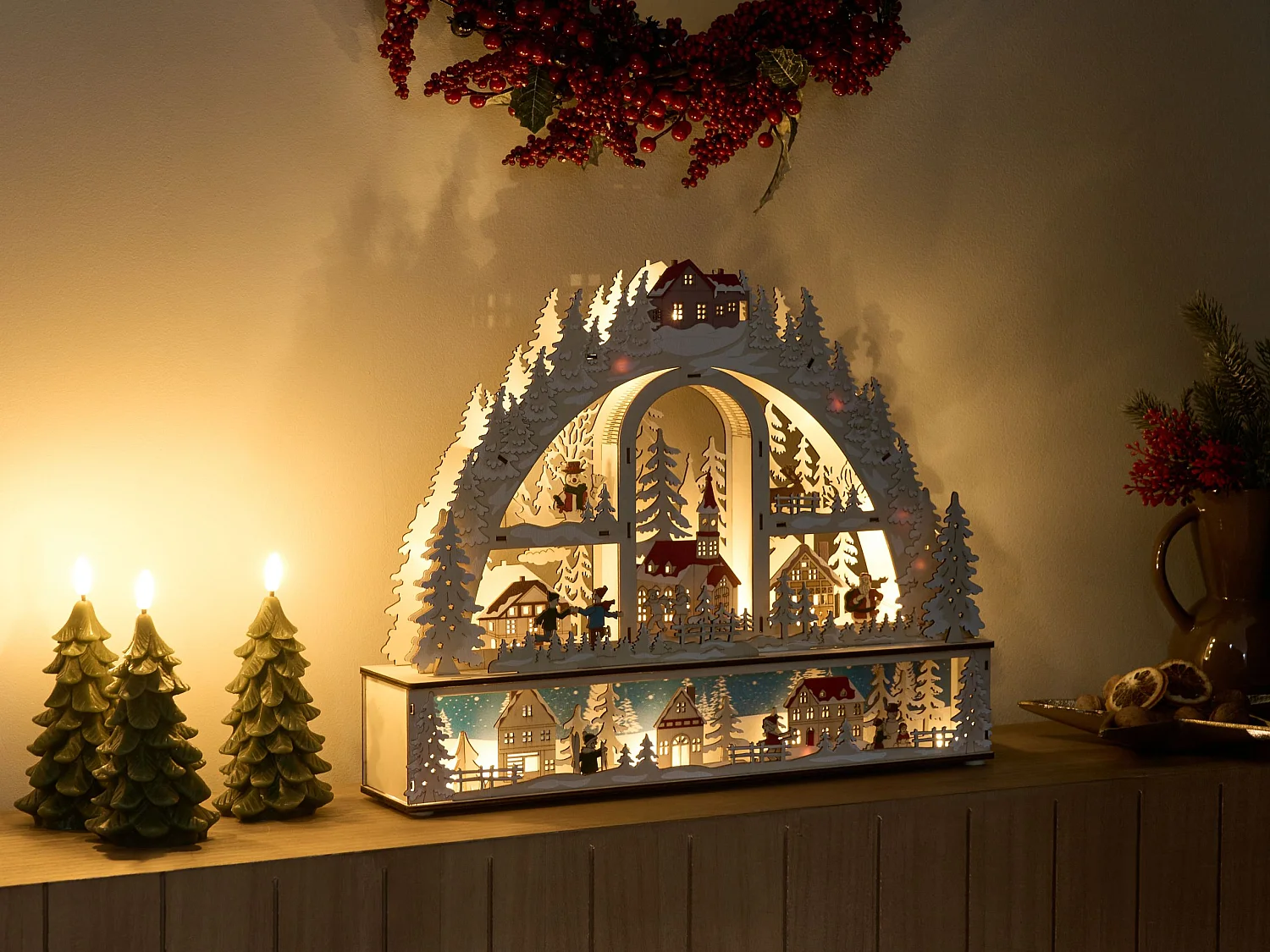 Décoration de Noël LED NORSJO 36 cm Marron clair