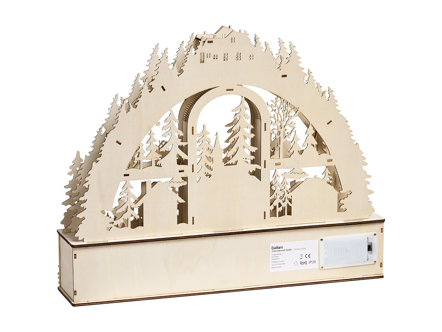 Décoration de Noël LED NORSJO 36 cm Marron clair