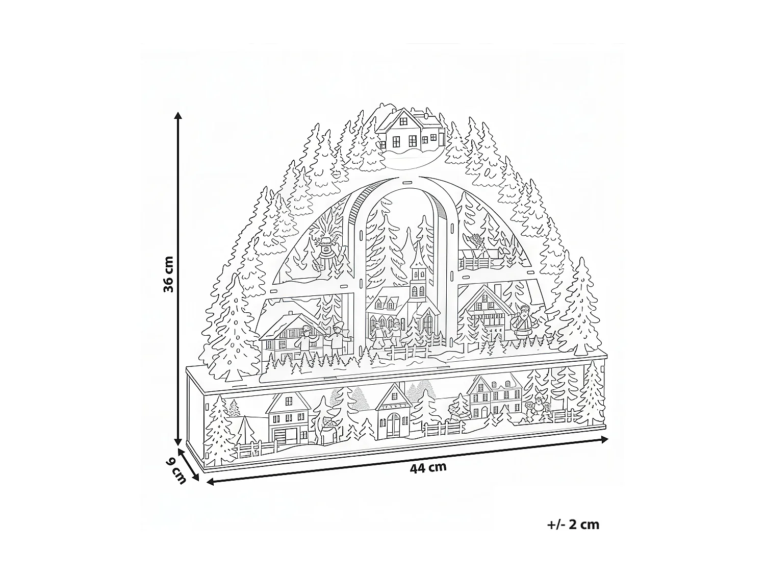 Décoration de Noël LED NORSJO 36 cm Marron clair