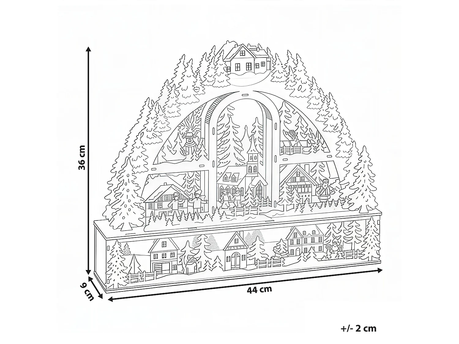 Décoration de Noël LED NORSJO 36 cm Marron clair
