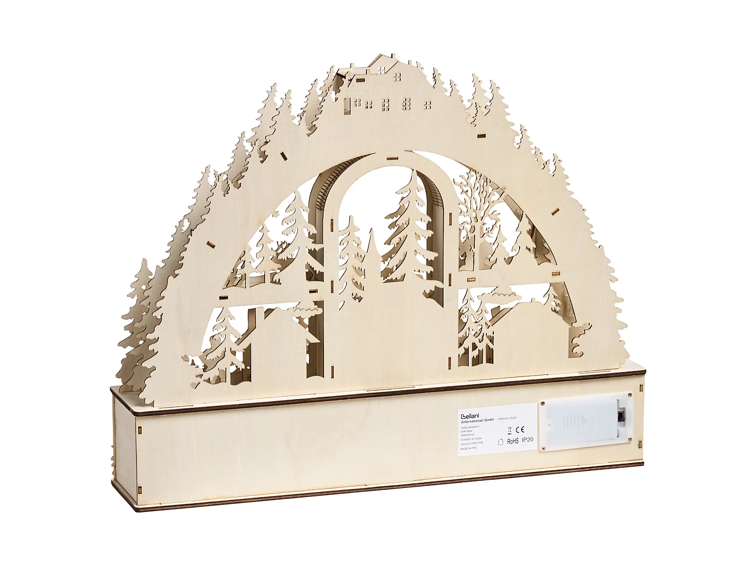 Décoration de Noël LED NORSJO 36 cm Marron clair