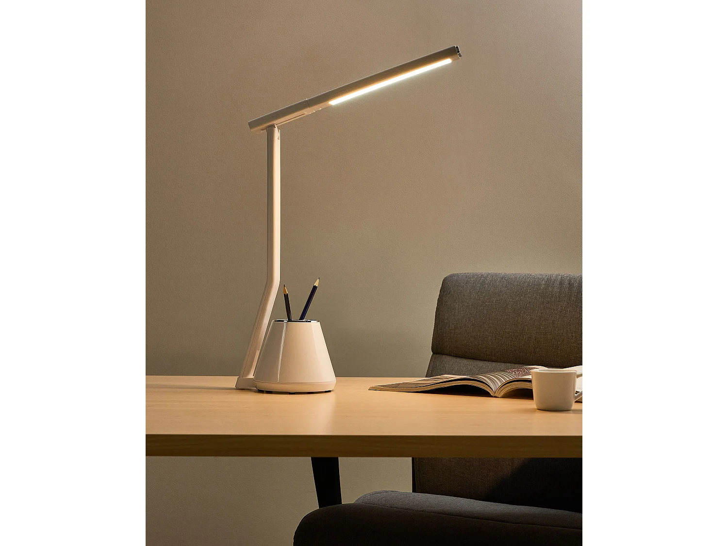 Lampe de bureau LED DENEB Avec variateur Blanc