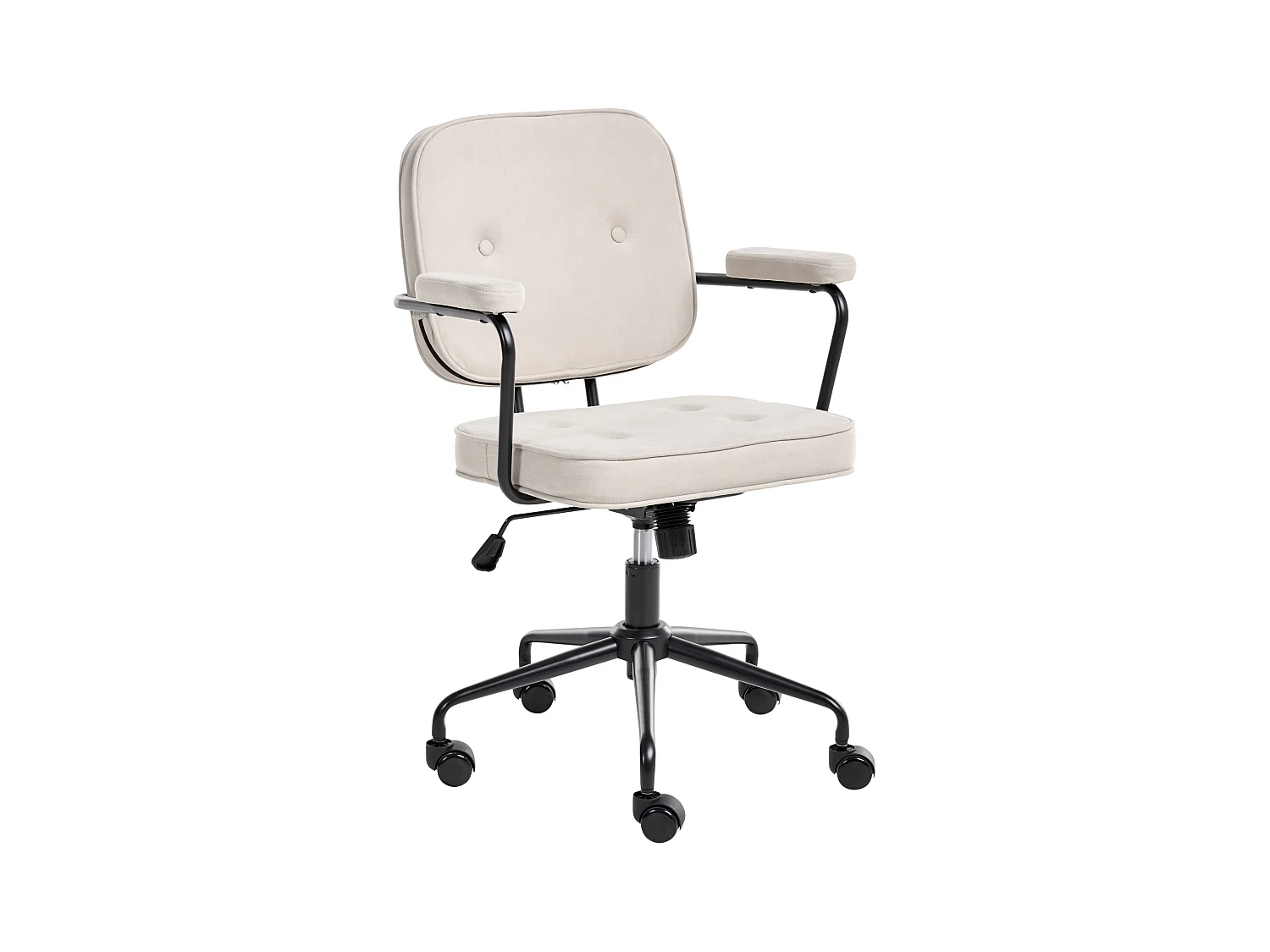 Chaise de bureau PAWNEE Velours Beige clair