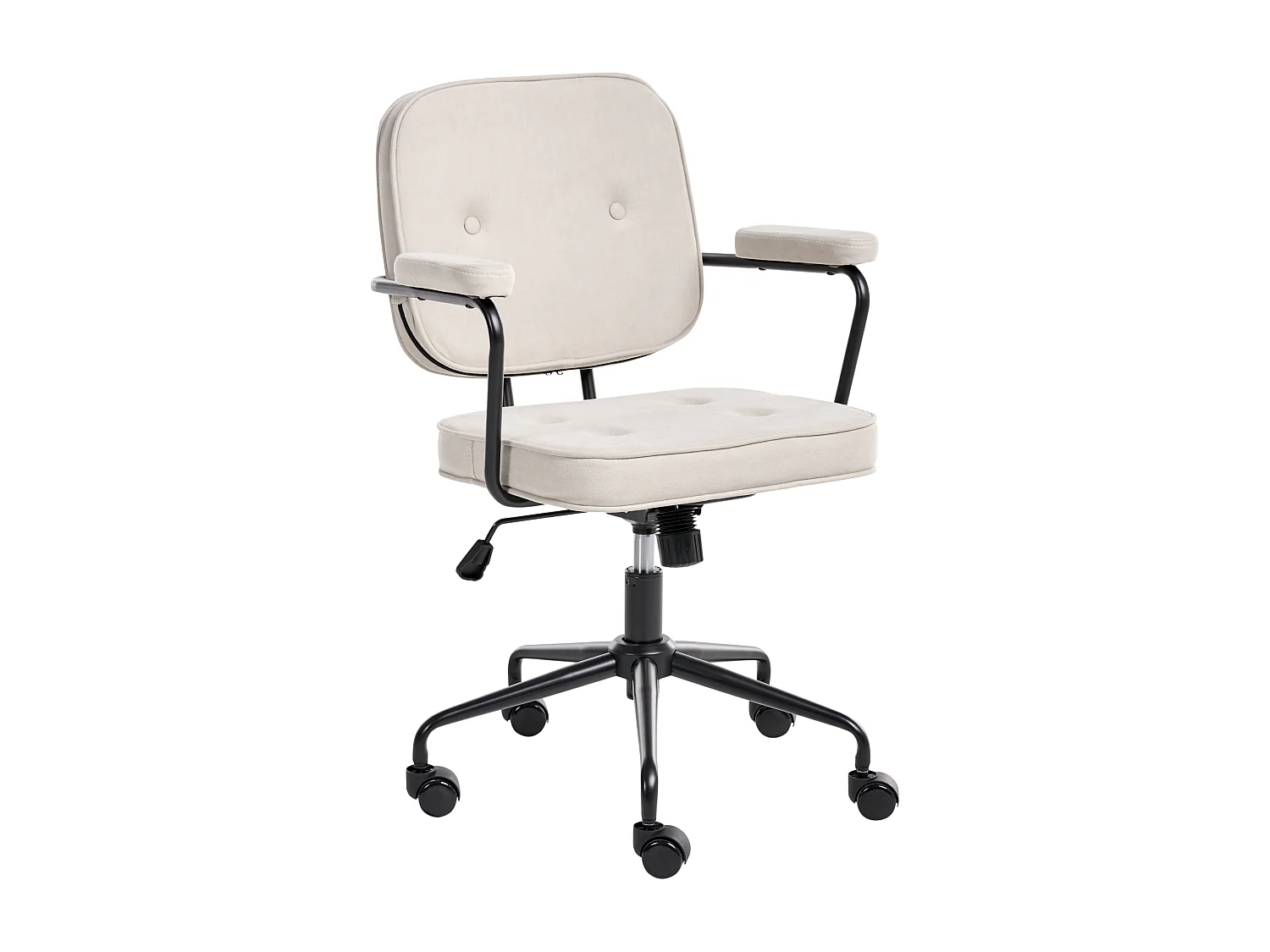 Chaise de bureau PAWNEE Velours Beige clair