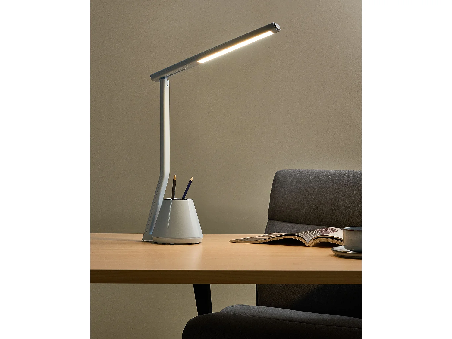 Lampe de bureau LED DENEB Avec variateur Bleu clair